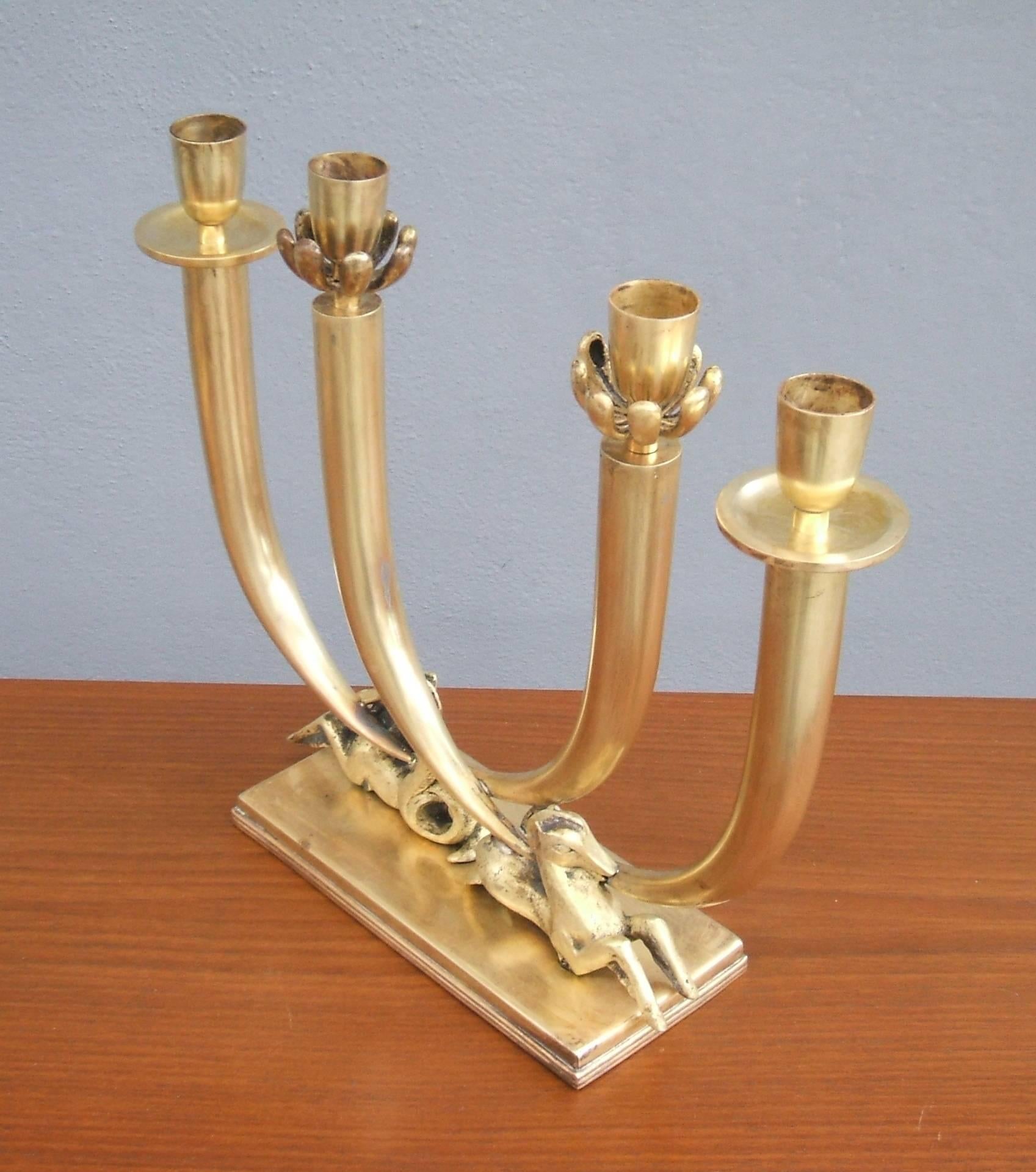 Rare Pair of Candle Holders in the Manner of Gio Ponti In Good Condition In Piacenza, Italy