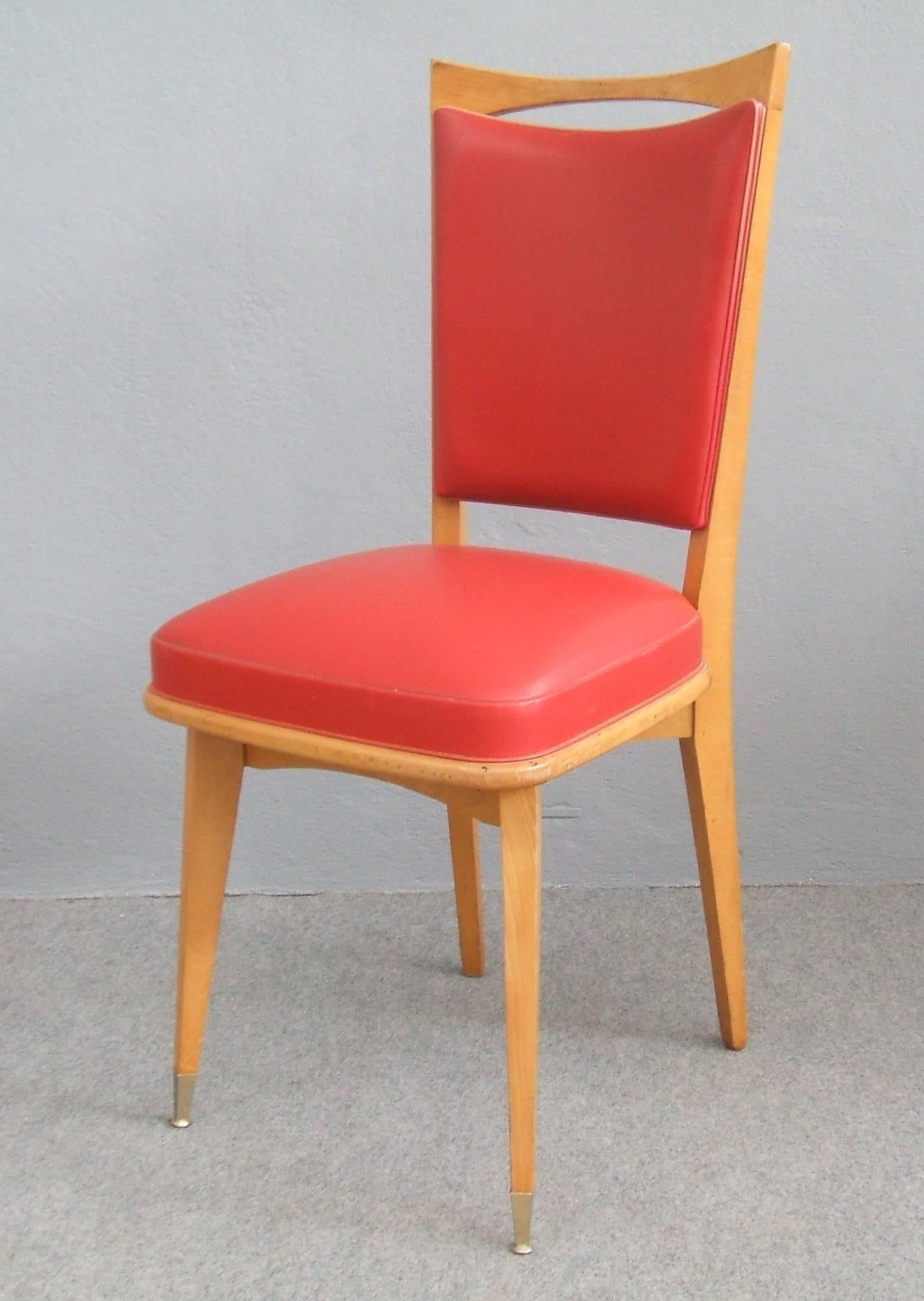 Mid-Century Modern Set of Six Chairs Melchiorre Bega Style