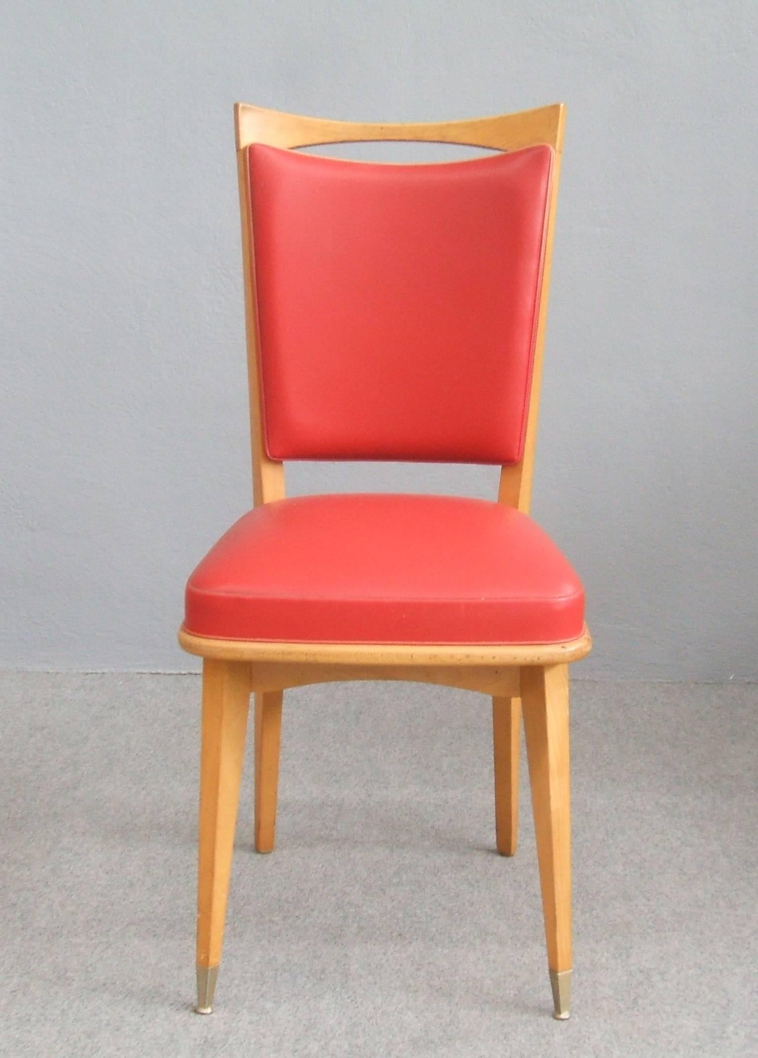 Mid-20th Century Set of Six Chairs Melchiorre Bega Style