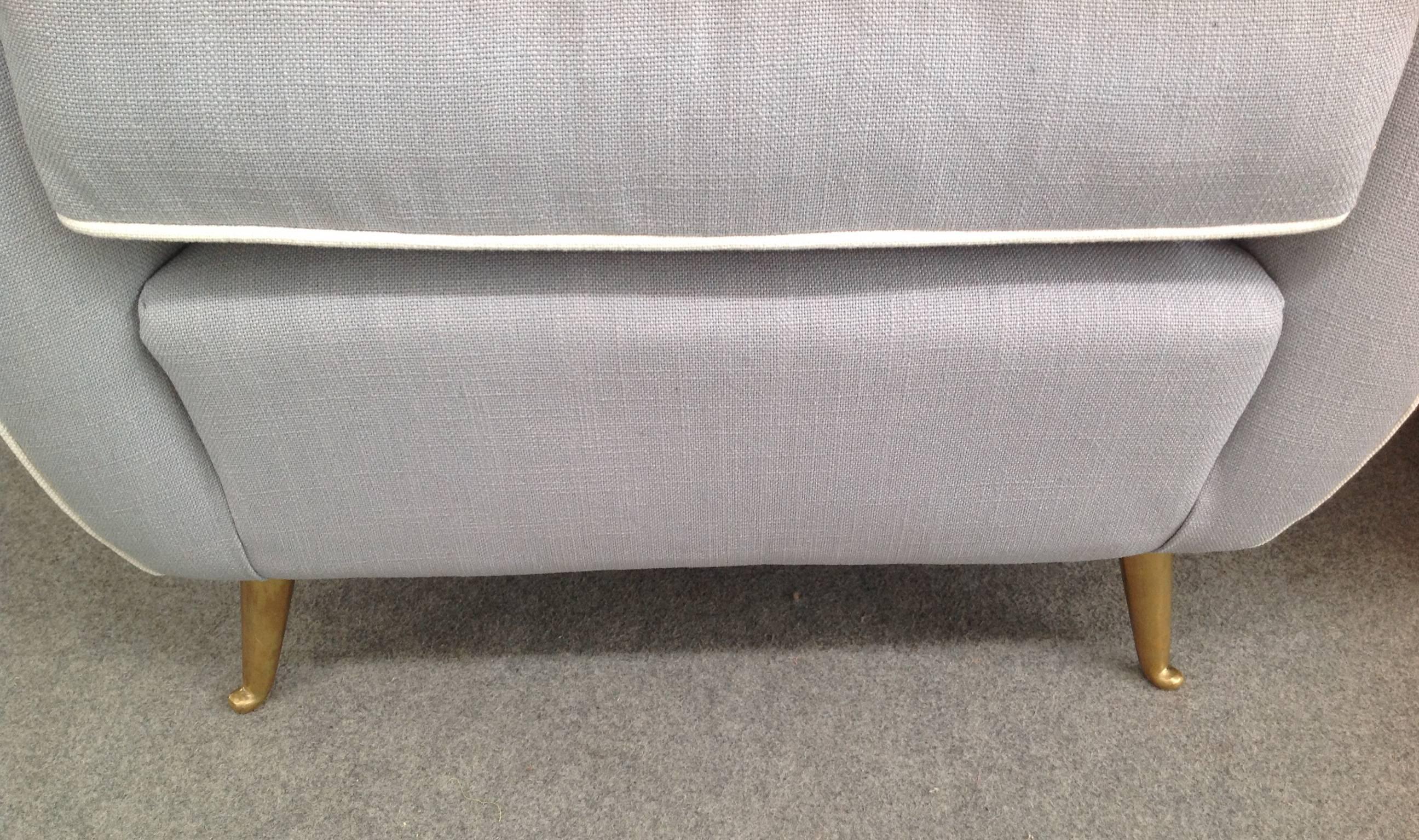Mid-Century Modern Charming Pair of Armchairs Gio Ponti Style