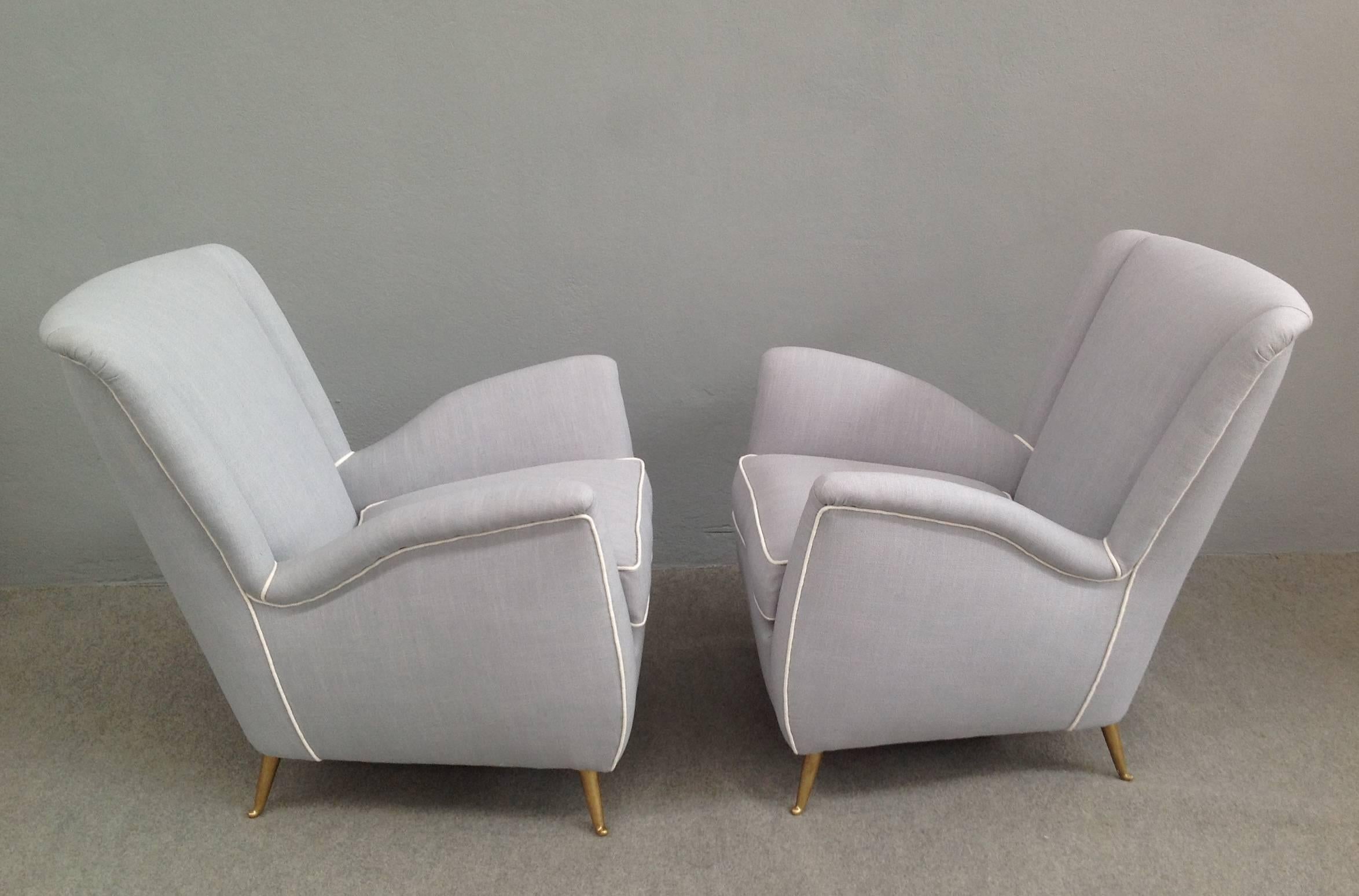 Charming Pair of Armchairs Gio Ponti Style In Excellent Condition In Piacenza, Italy