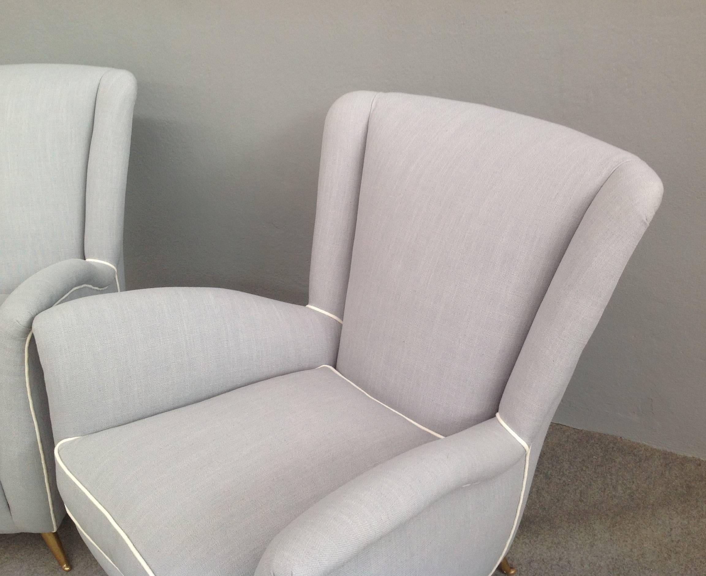 Charming Pair of Armchairs Gio Ponti Style 3
