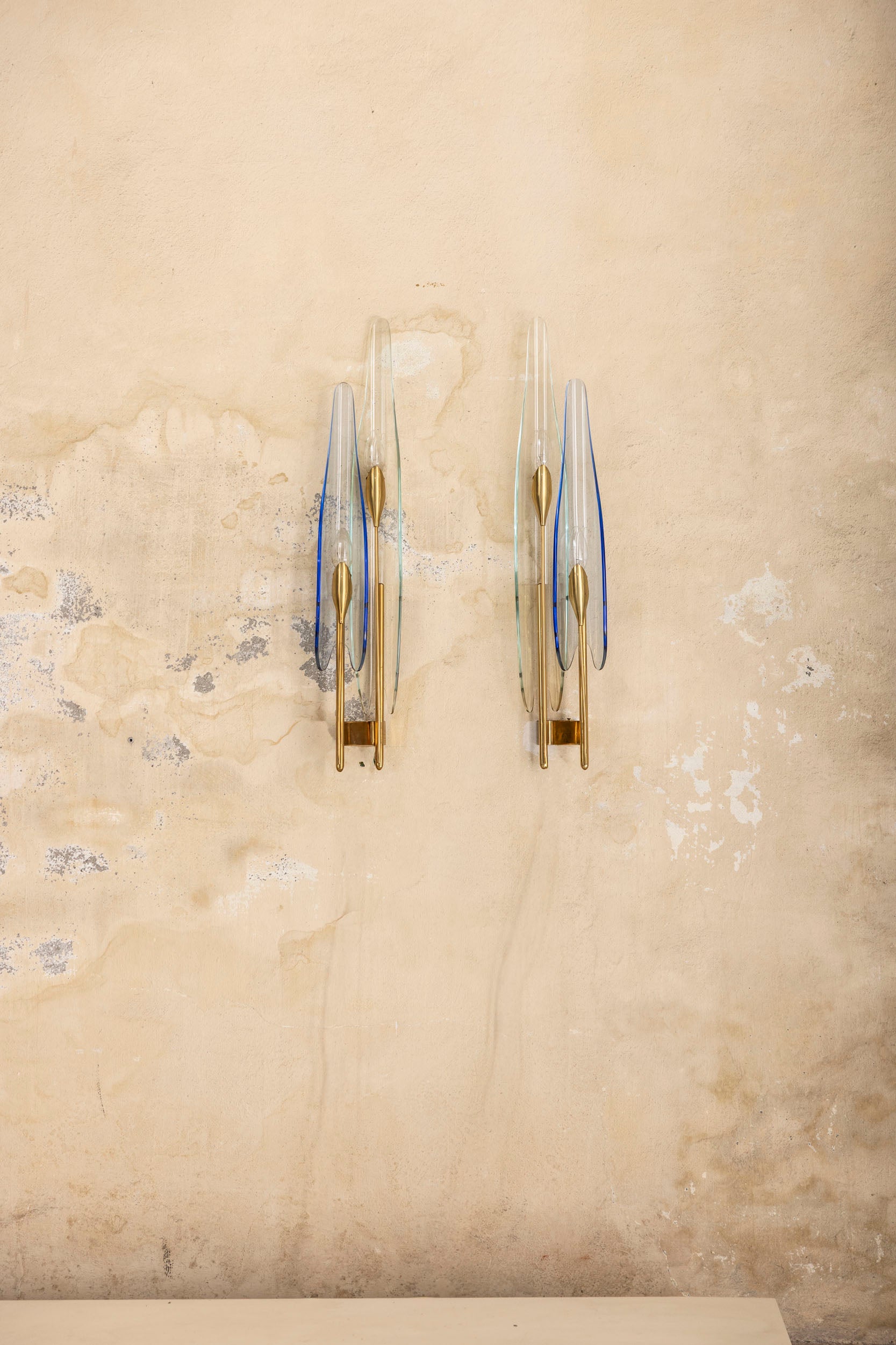 Pair of Dalia wall lights by Max Ingrand for Fontana Arte, Italy, 1955