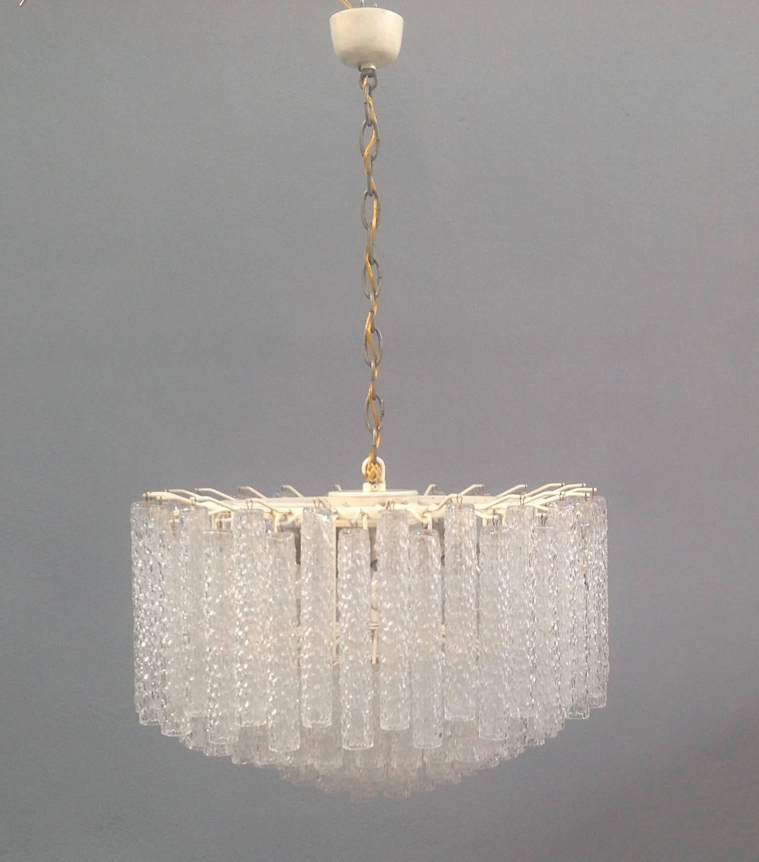 Gorgeous Venini Murano Glass Chandelier, 12 Lights In Excellent Condition In Piacenza, Italy
