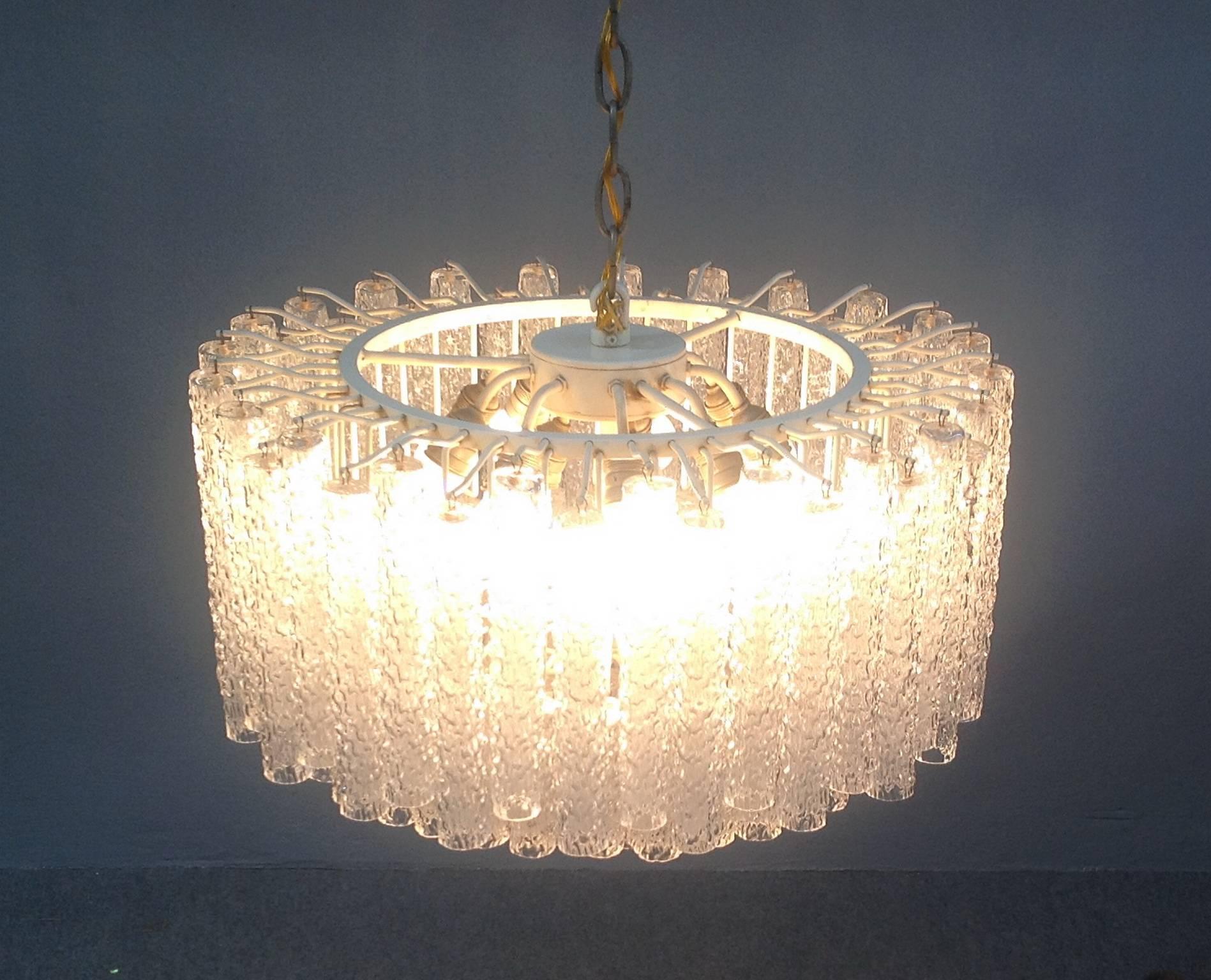 Mid-20th Century Gorgeous Venini Murano Glass Chandelier, 12 Lights