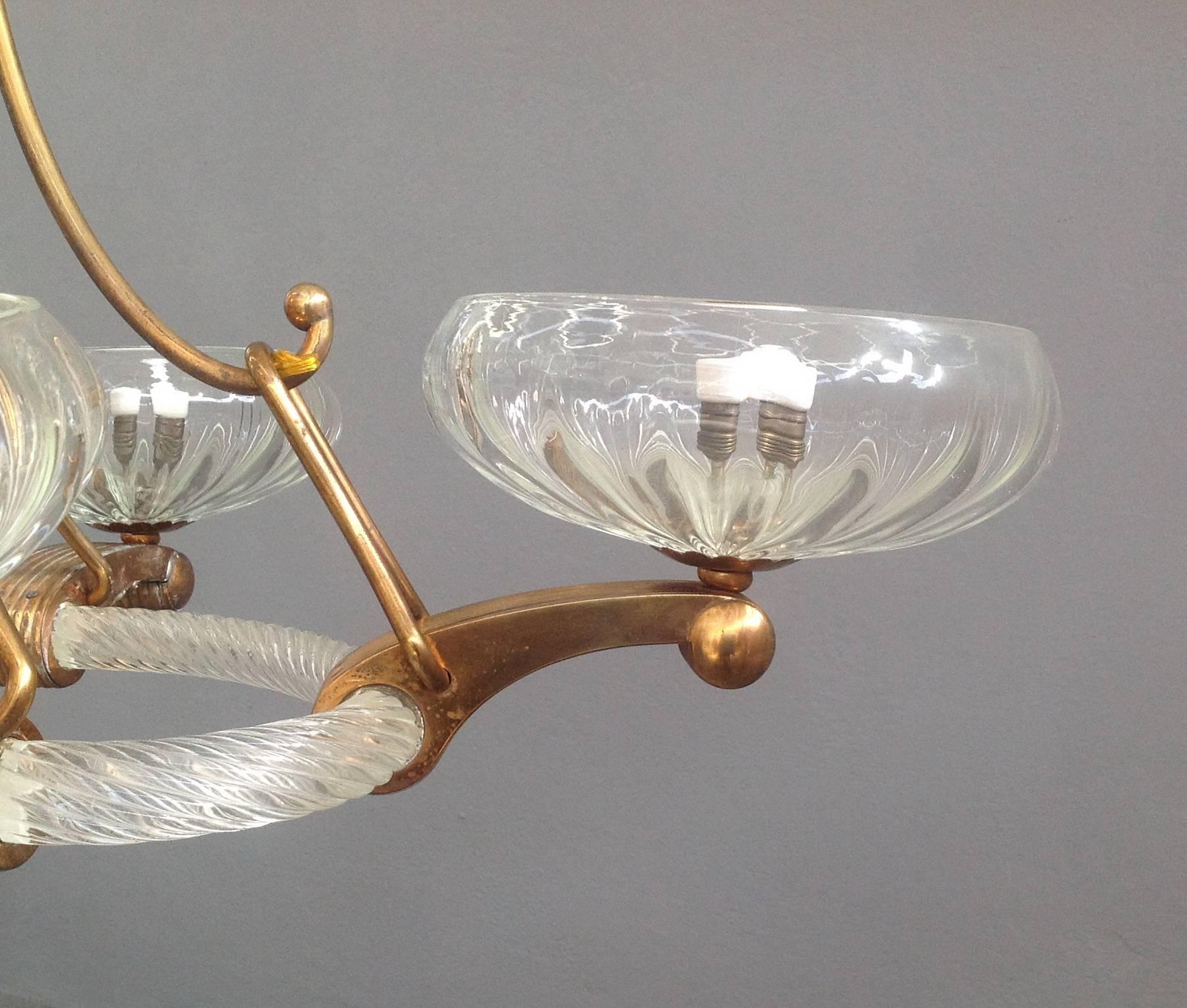 Elegant Chandelier Attributed to Barovier In Excellent Condition In Piacenza, Italy