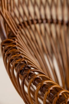 Fauteuil en osier italien « Margherita » du milieu du siècle, conçu par Franco Albini pour Bonacina