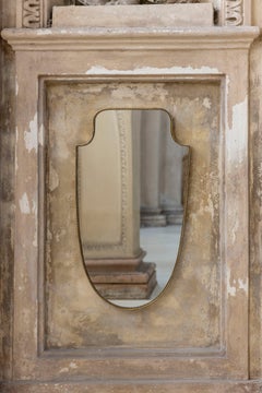 Italian brass wall mirror attributed to Gio Ponti, 1950s.
