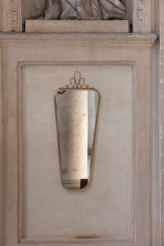 Brass wall mirror attributed to Gio Ponti, Italy, 1950s