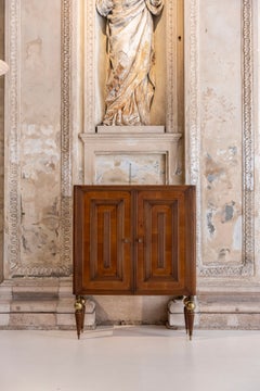 Gio Ponti Wood and Brass Tall Sideboard, IV Triennale di Monza, Italy, 1930