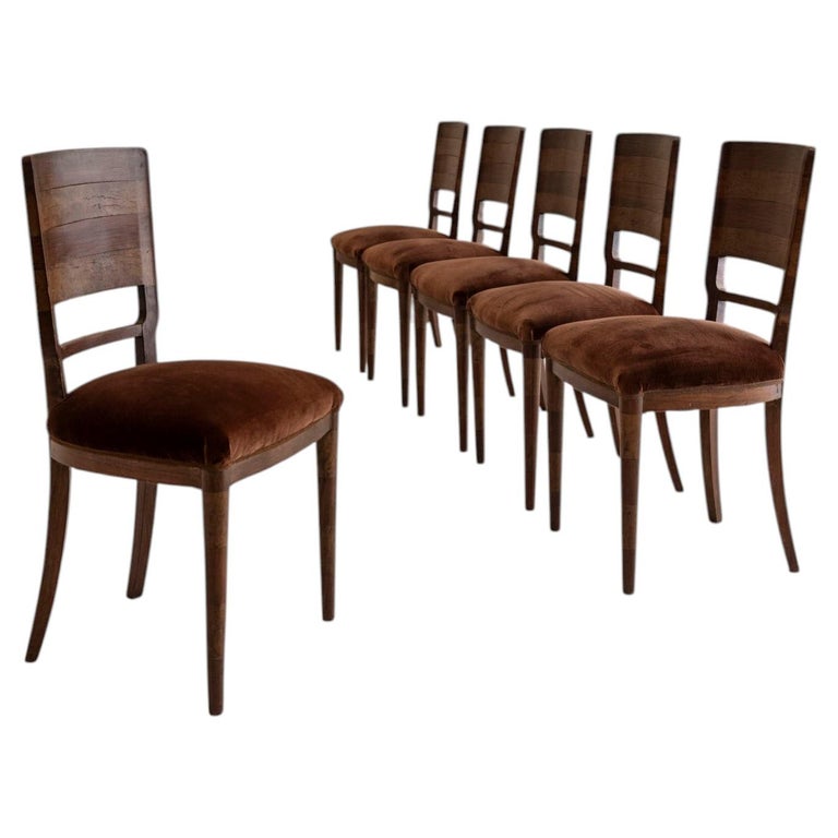 1stDibs Set of Six Wooden Dining Chairs Attributed to Vittorio Valabrega, 1930s