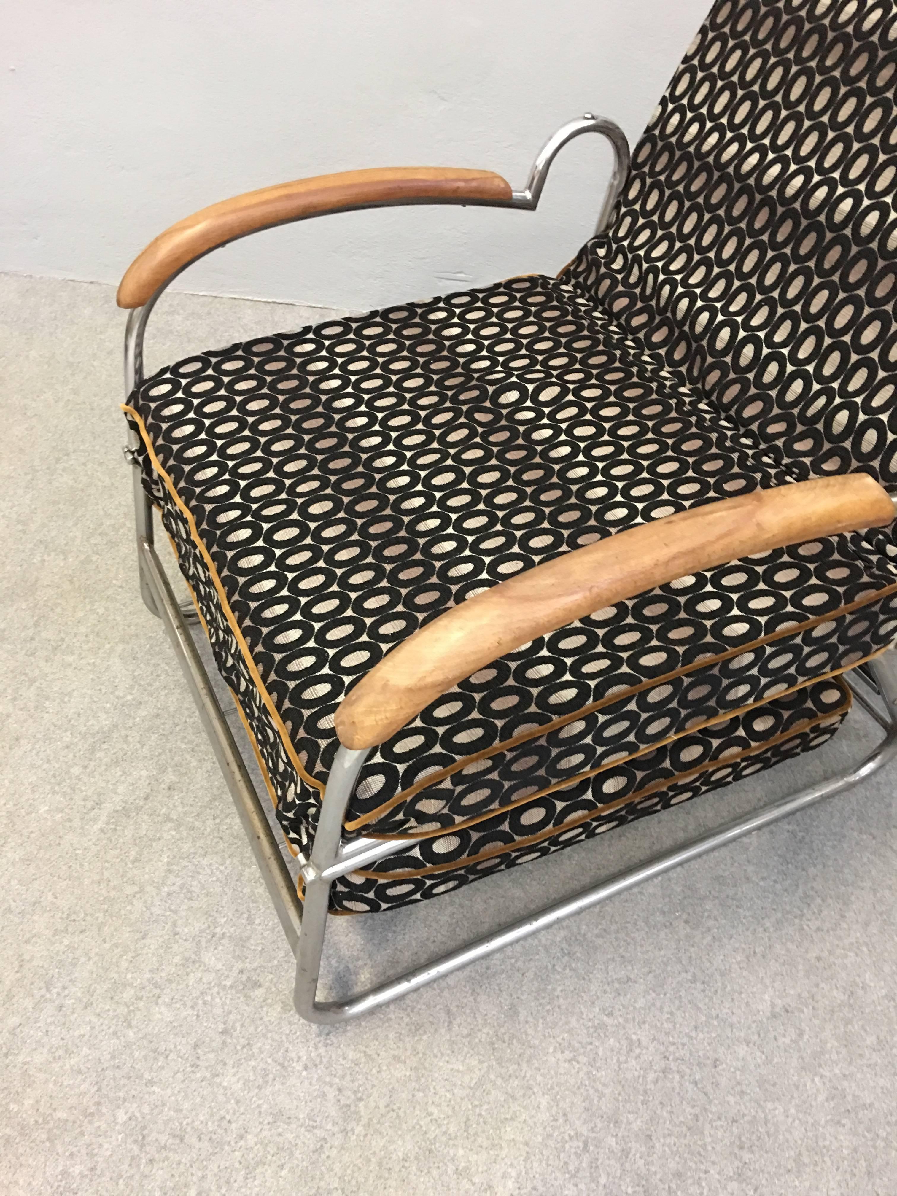 Italian Art Deco Lounge Chair in the Style of Marcel Breuer, Milano, Published