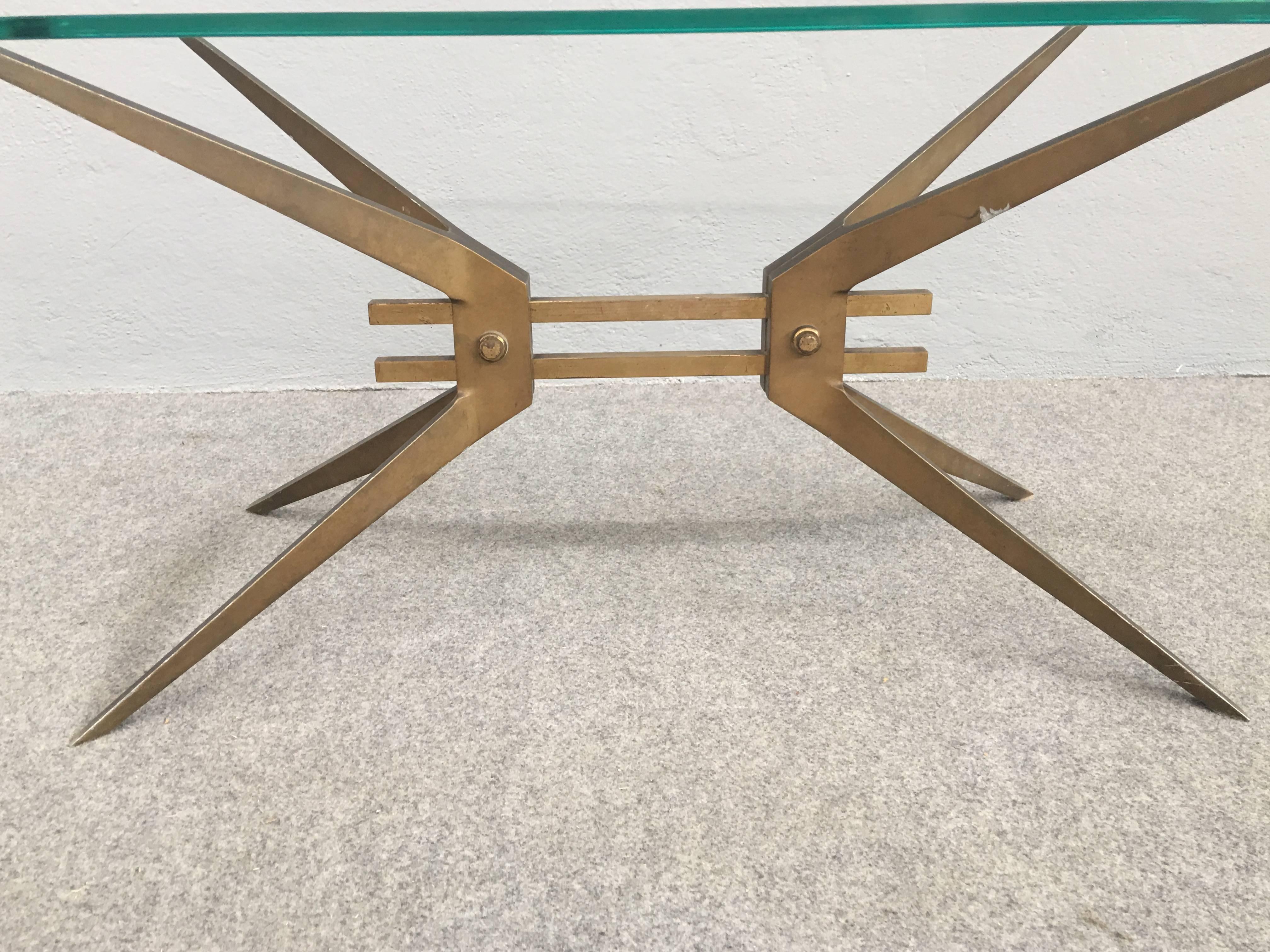 Stunning Pair of Brass Coffee Table In Excellent Condition In Piacenza, Italy