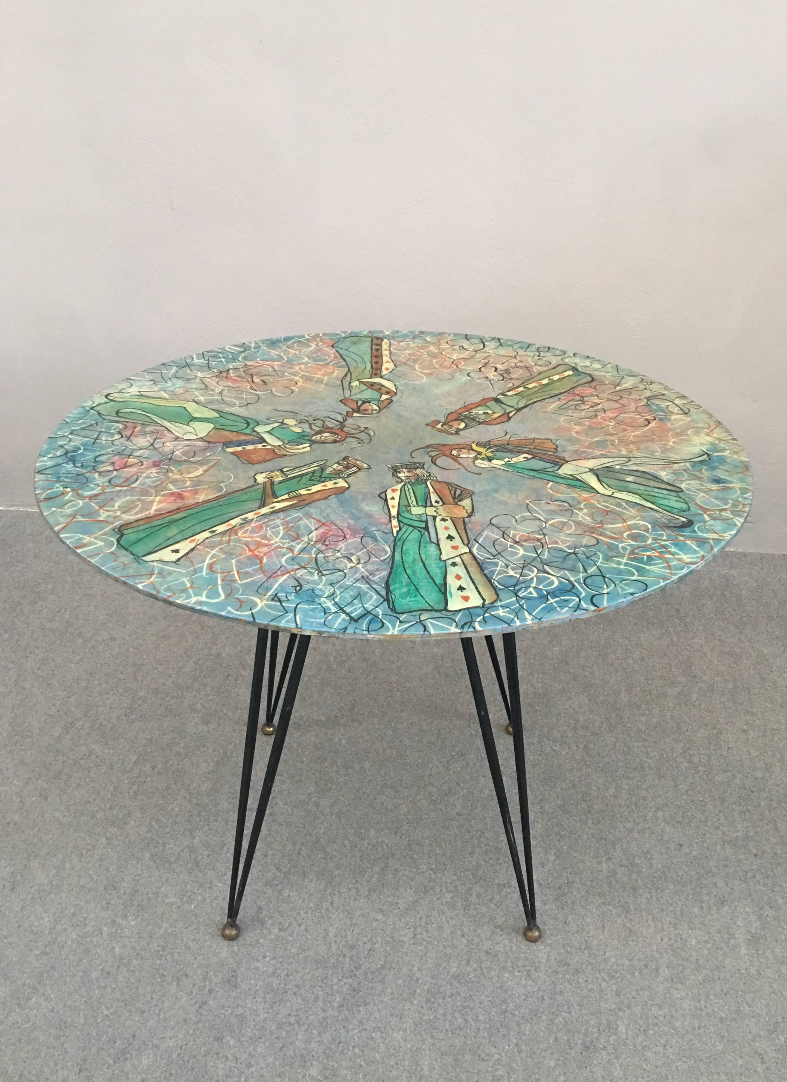 Italian Glamorous Table by Decalage, Signed