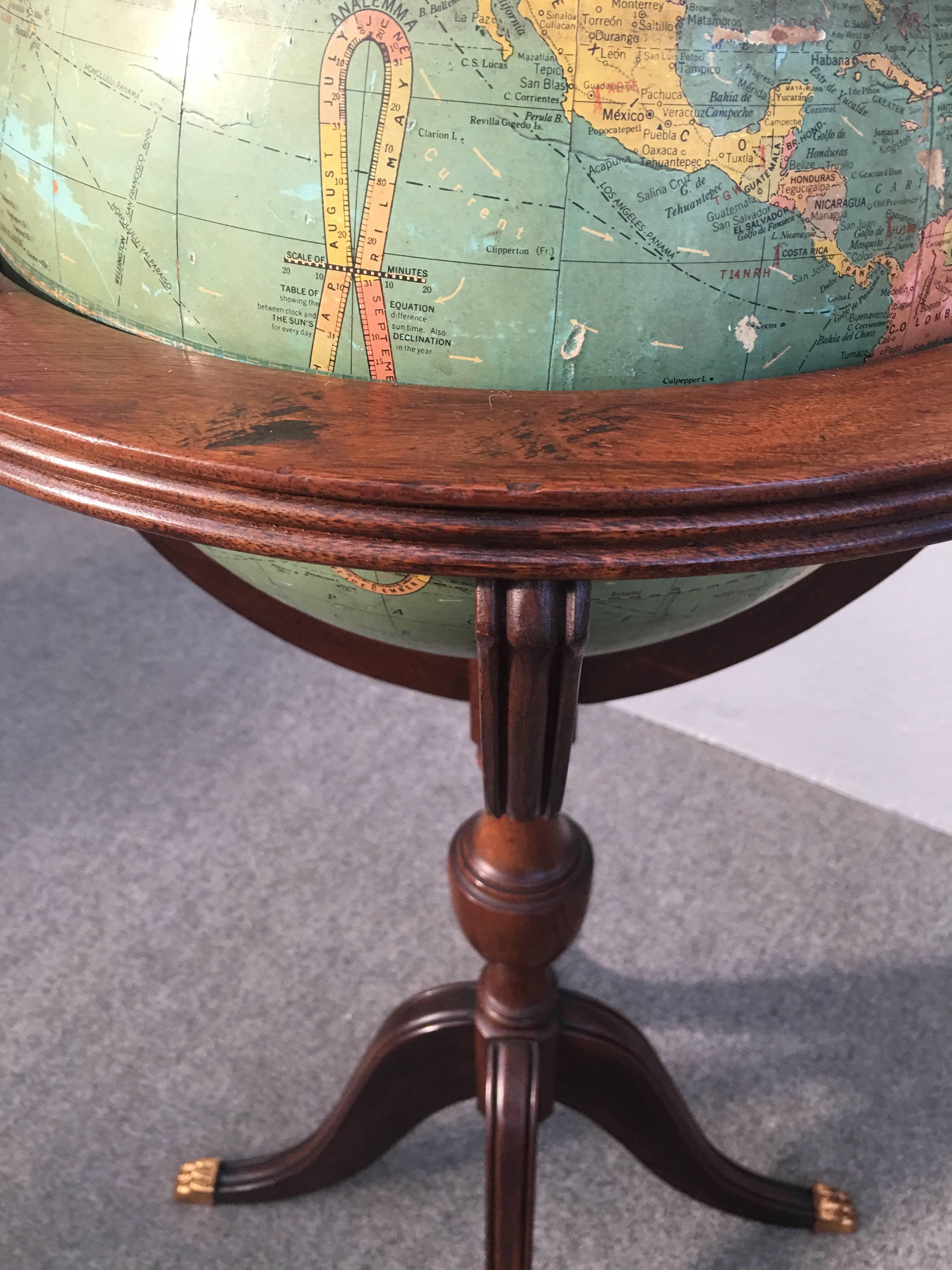 Terrestrial Globe Made by Replogle Globes, Chicago 1