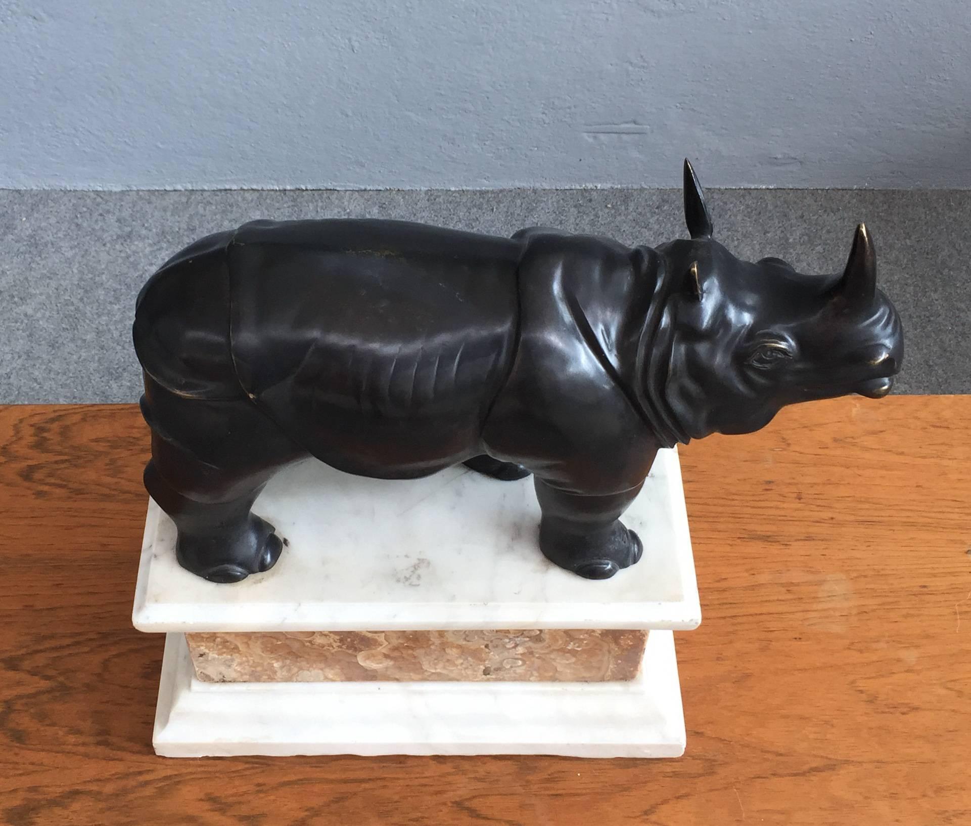 Italian Wonderful Bronze Rhino