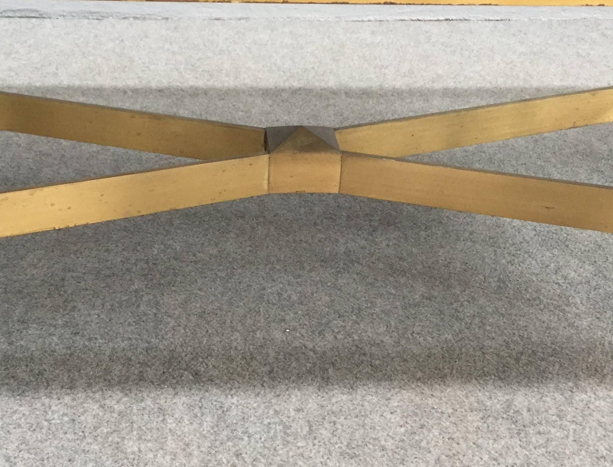 Monumental Solid Brass Coffee Table, circa 1970 In Excellent Condition For Sale In Piacenza, Italy