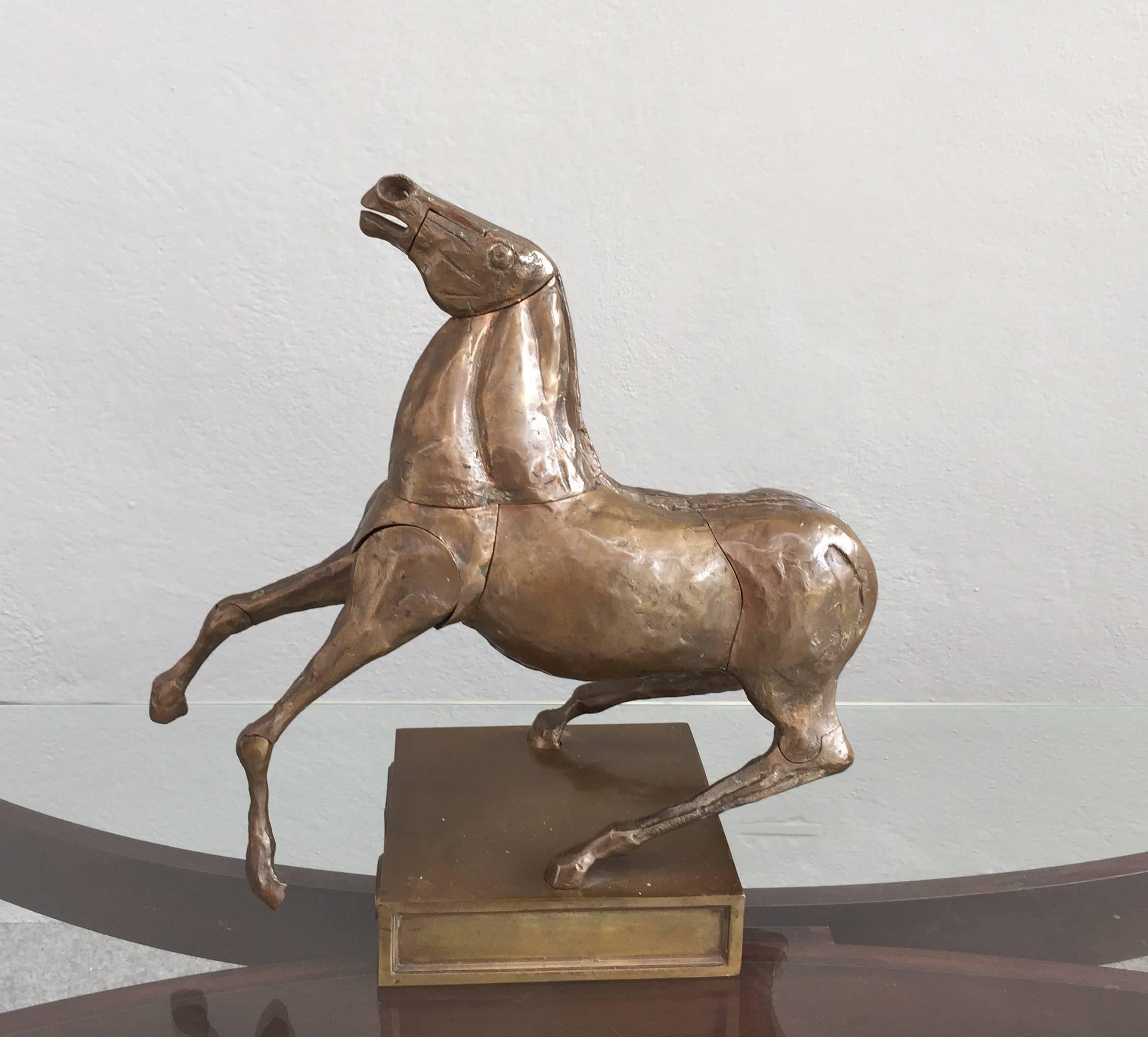 Extraordinary bronze horse signed Berrocal and Cassinari.
