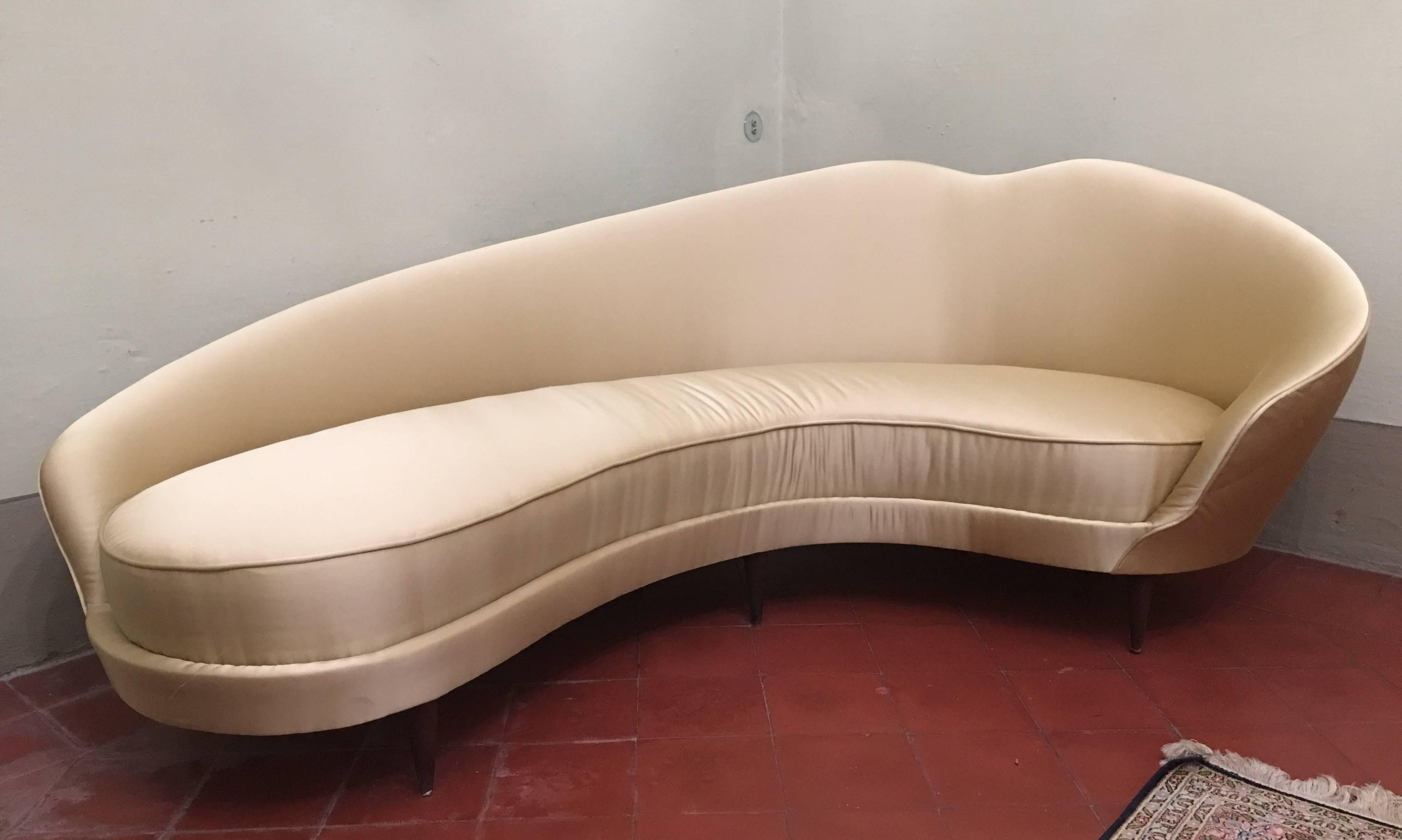 Italian Charming Curved Sofa by Federico Munari