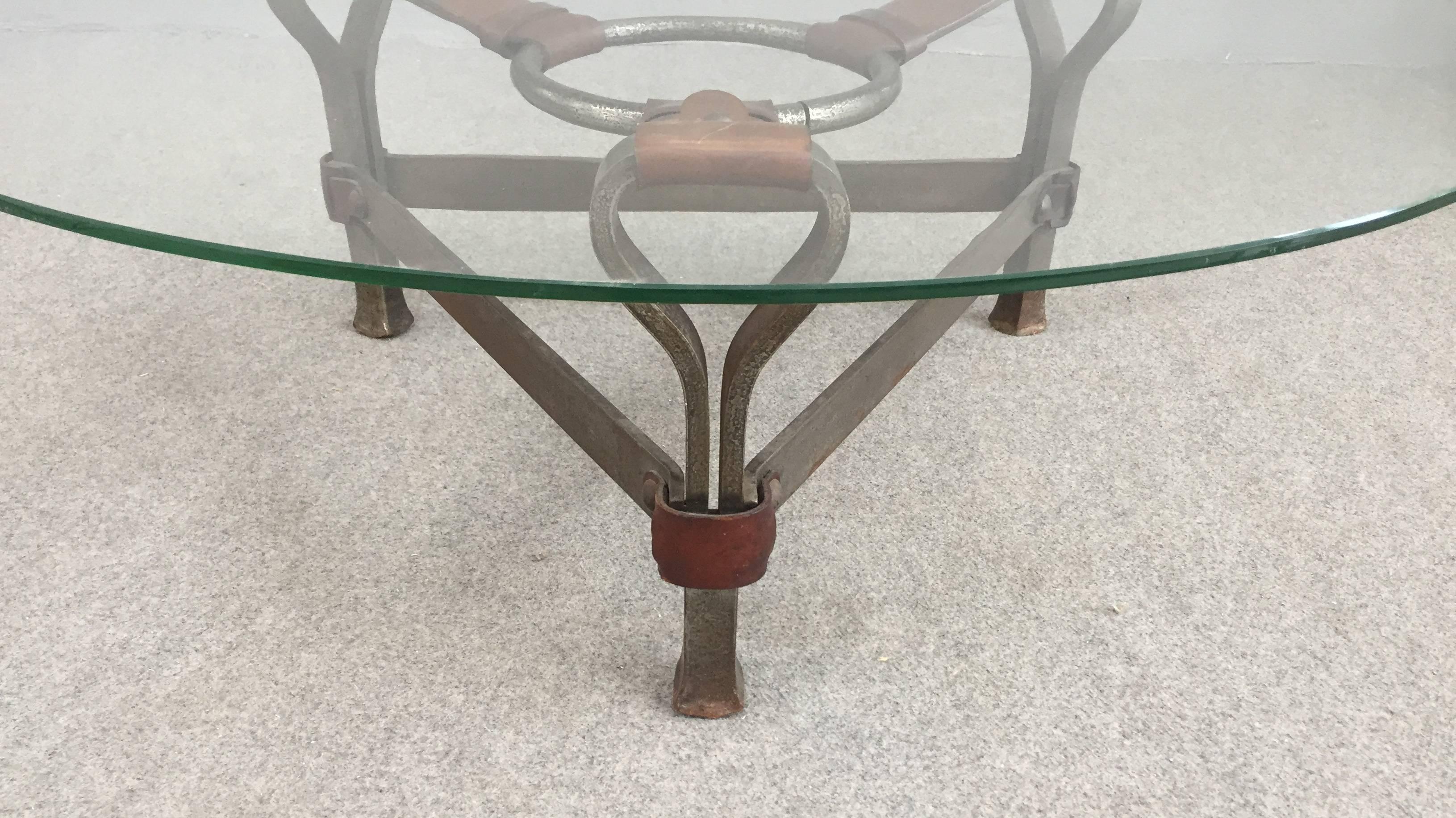 Chic Coffee Table Attributed to Jacques Adnet In Excellent Condition In Piacenza, Italy