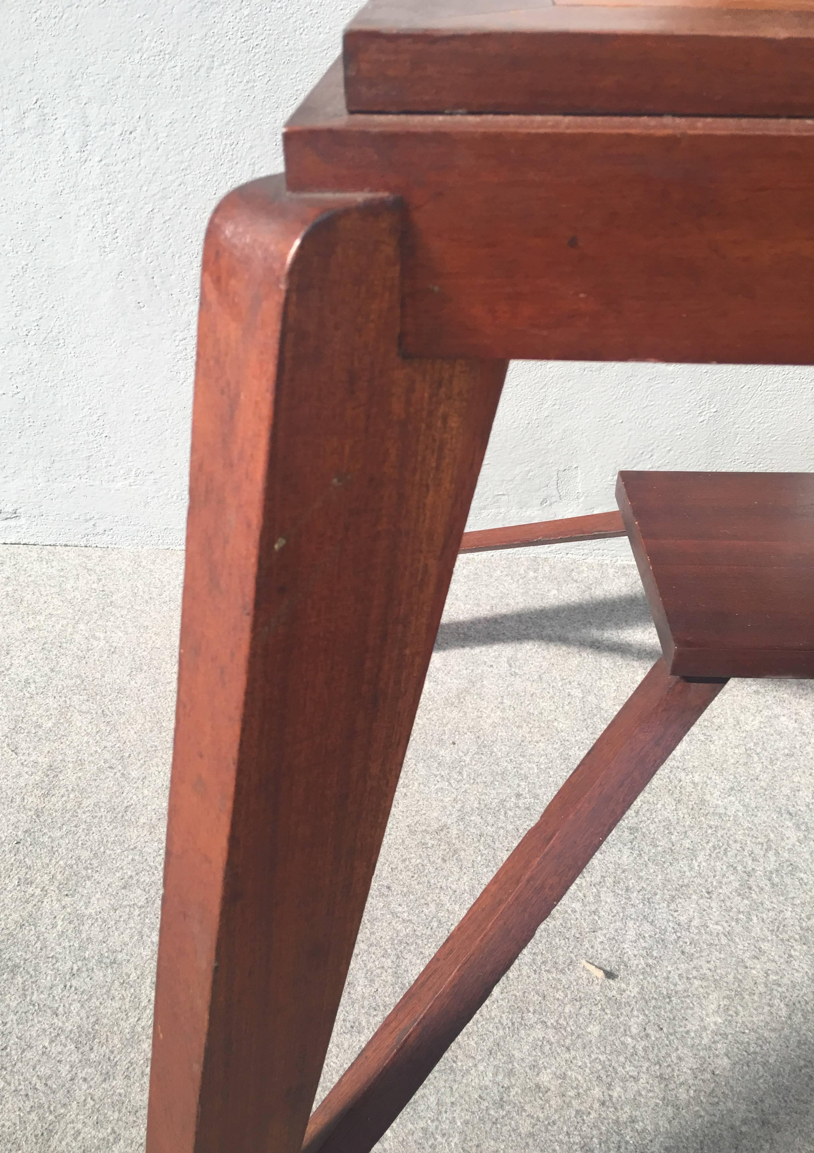 Mid-20th Century Gorgeous Squared Table in Pierre Jeanneret Style