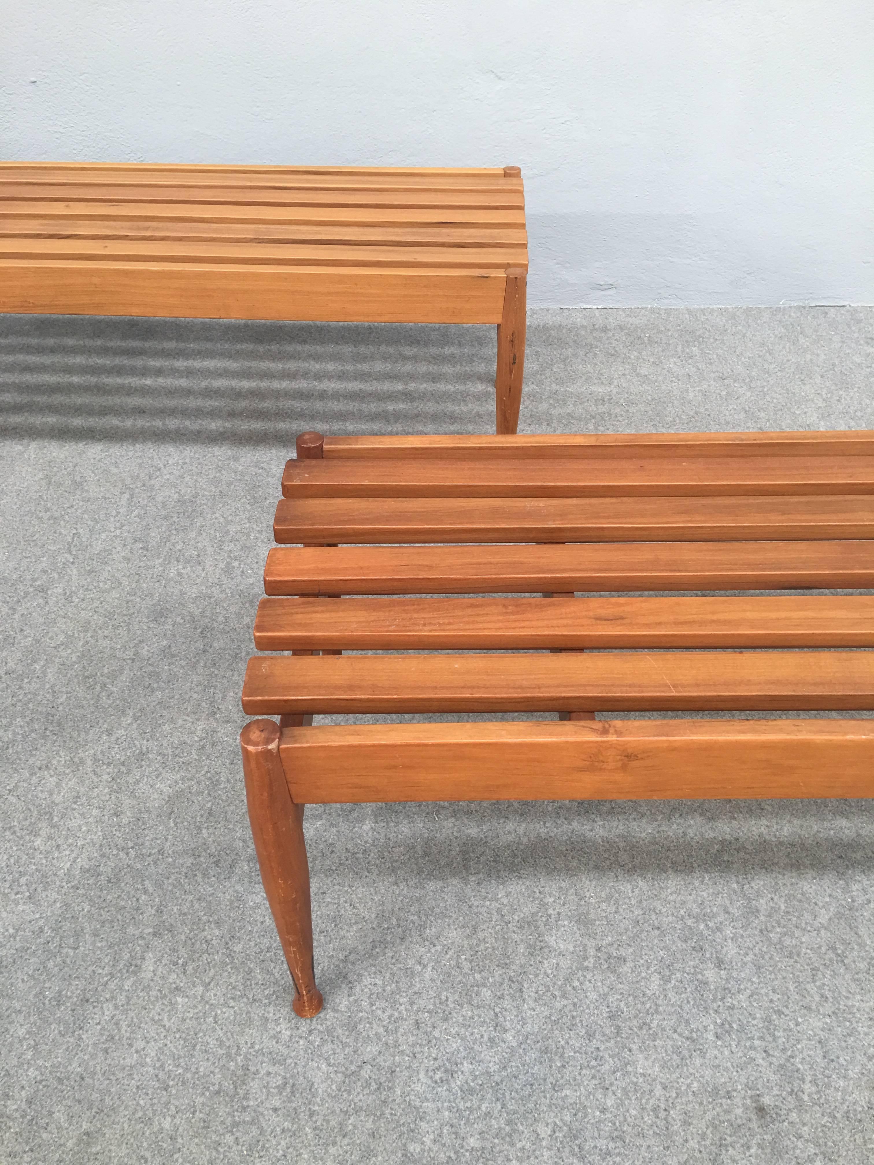 Mid-Century Modern Pair of Benches by Reguitti, attributed to Gio Ponti