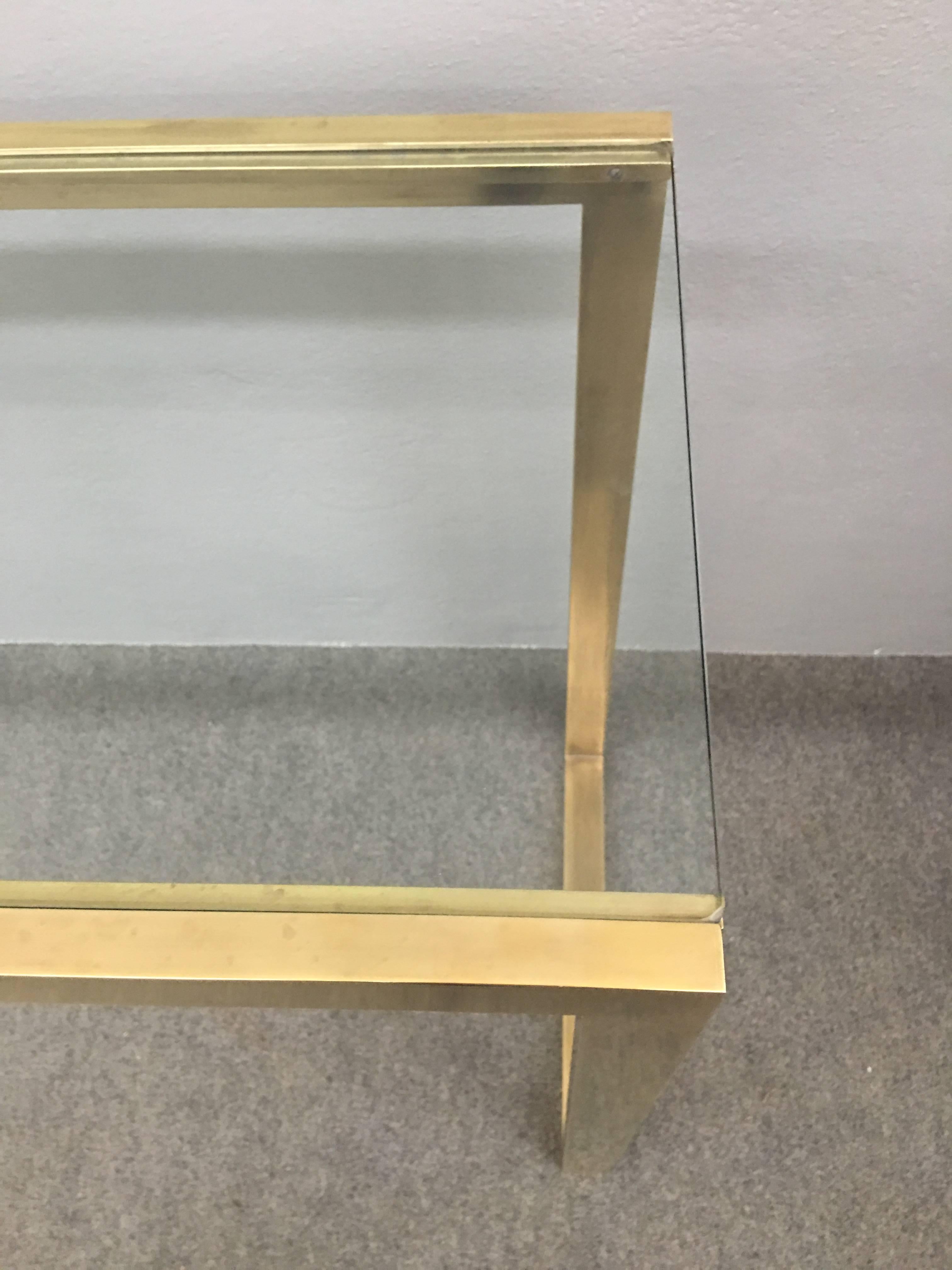 Brass and Glass Console Table 1