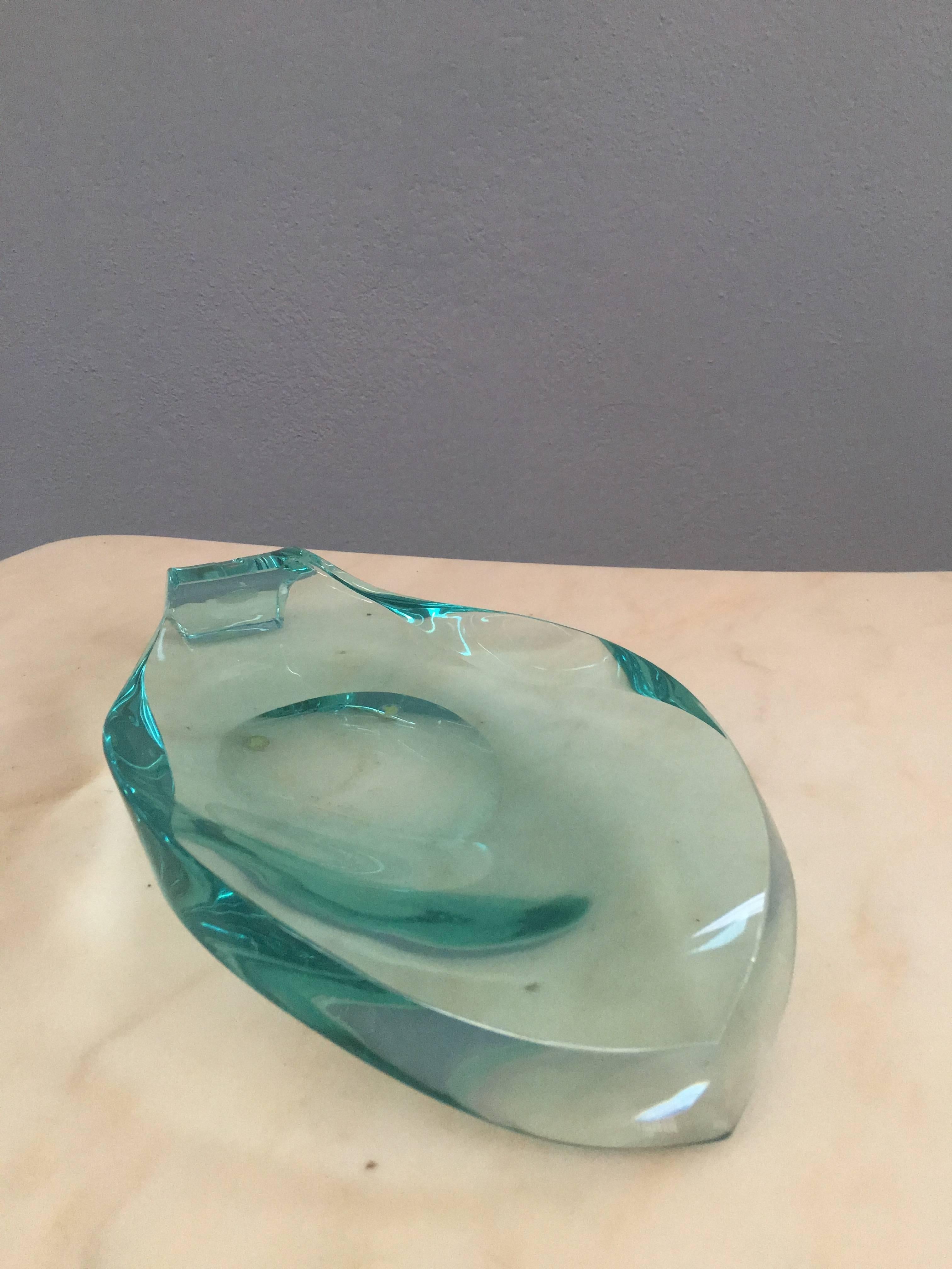 Italian Huge Fontana Arte Glass Leaf