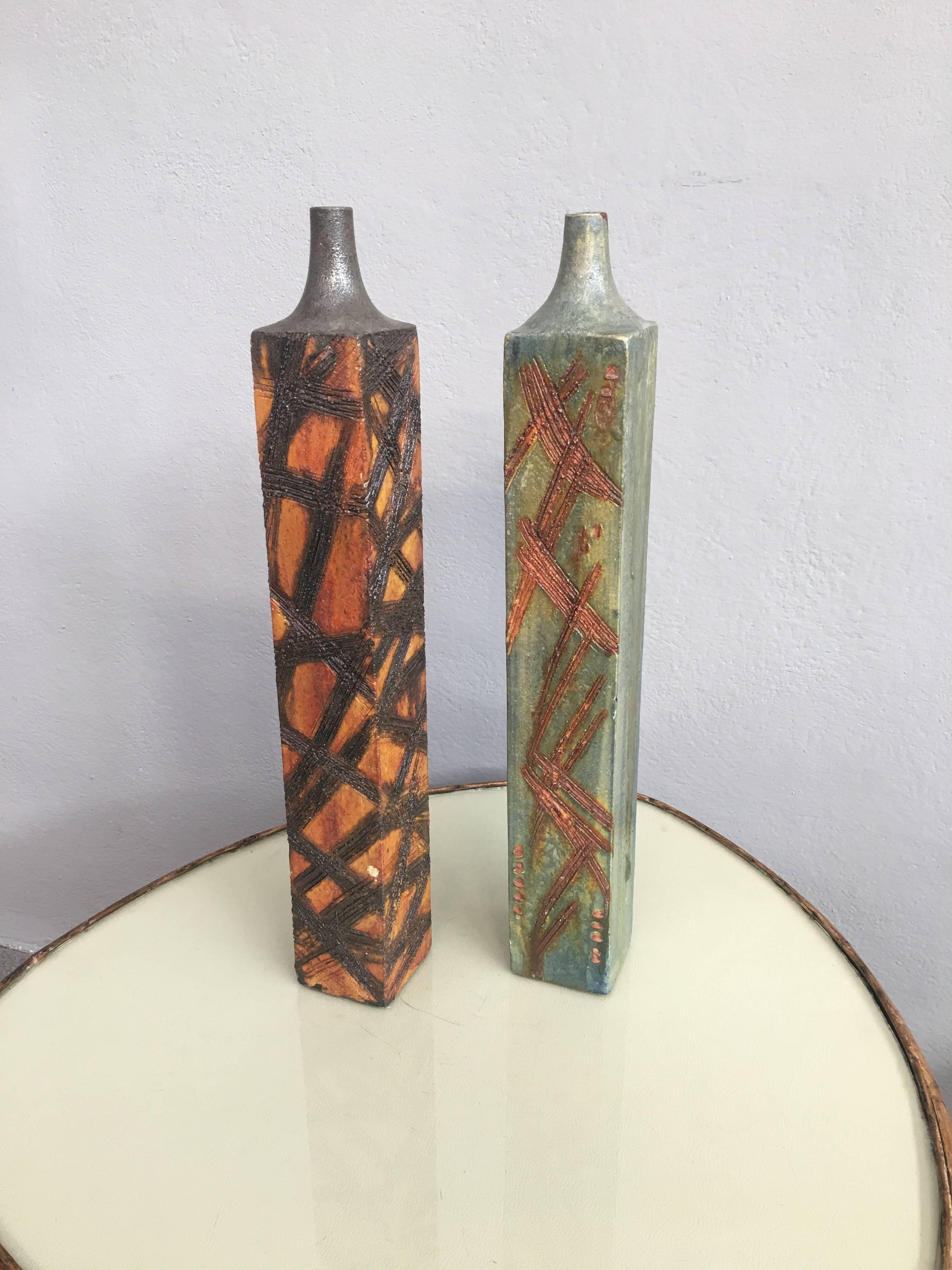 Mid-Century Modern Stunning Pair of Vases by Marcello Fantoni