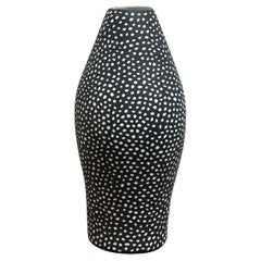 Vase DONNA, vase contemporain noir et blanc en porcelaine fait main
