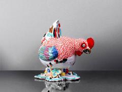 Meissen Tea-Pot in Shape of a Japanese Dwarf Cock, Bantam Cock