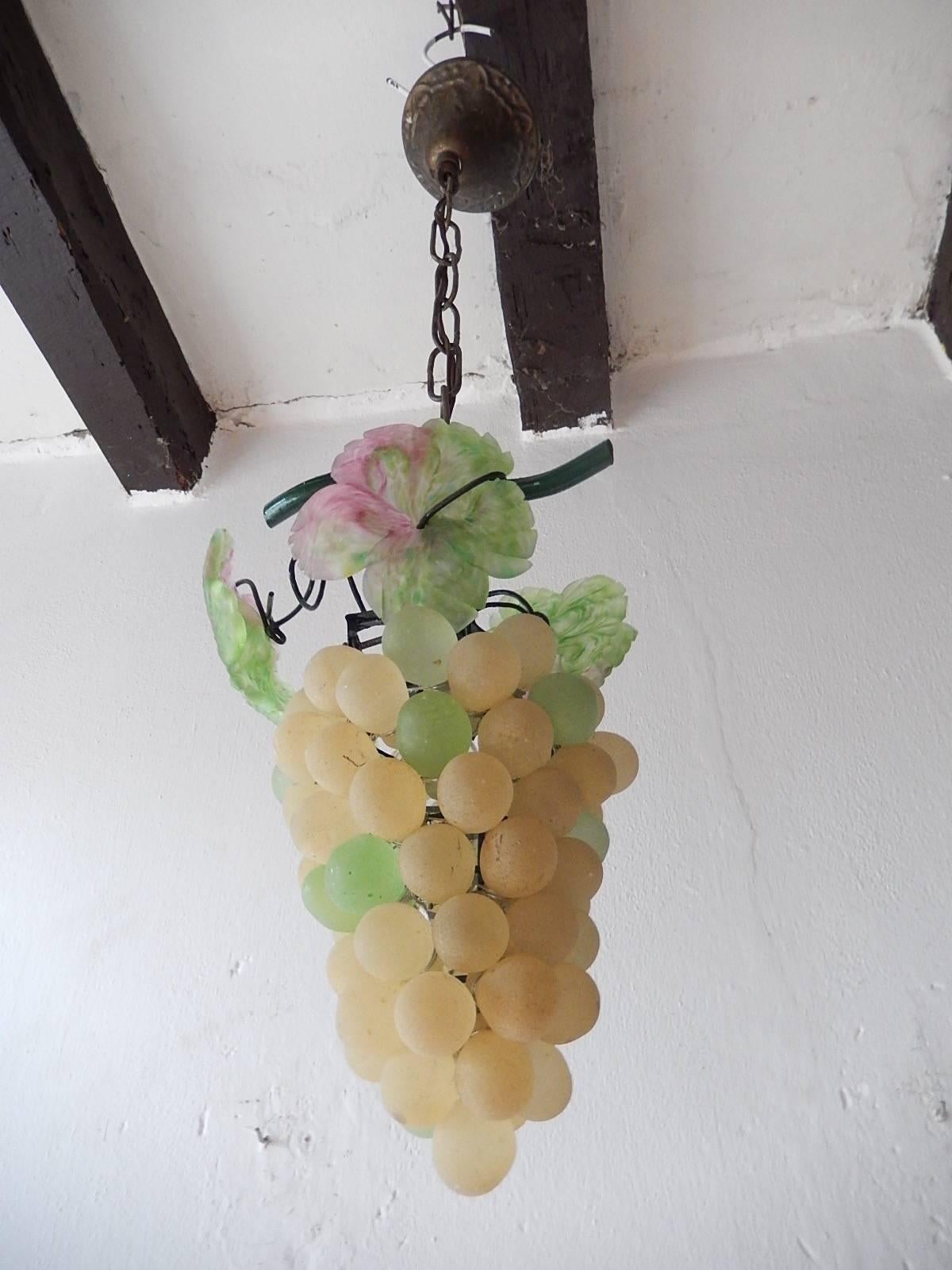 Italian Murano Glass Grape Cluster Chandeliers All Four Stages of Ripeness 1
