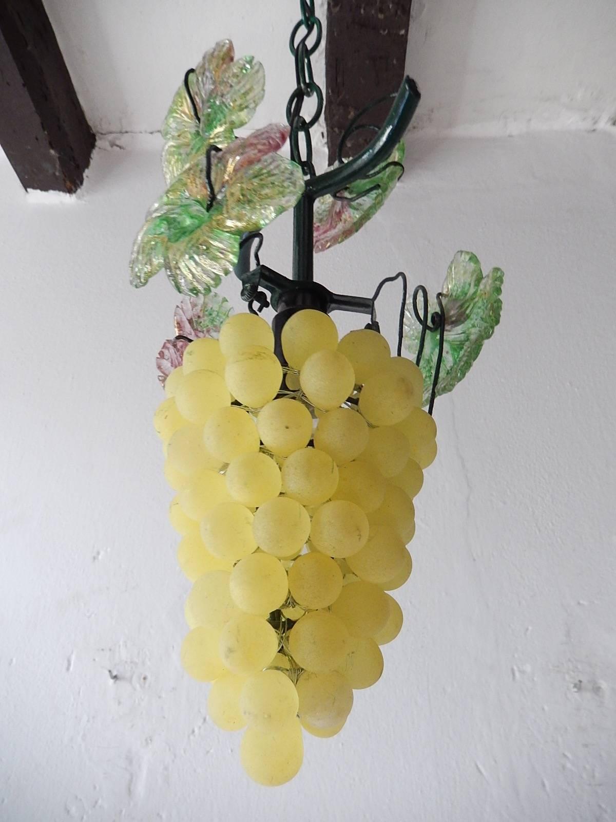 Italian Murano Glass Grape Cluster Chandeliers All Four Stages of Ripeness 3