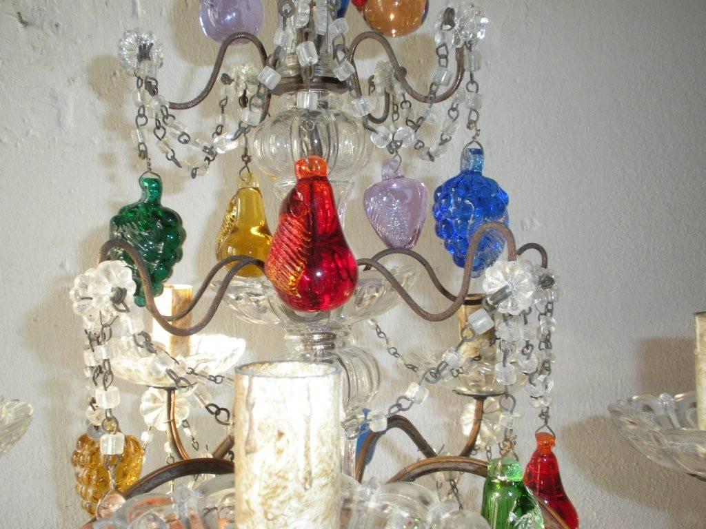 Early 20th Century Murano Multi-Colored Fruit Chandelier