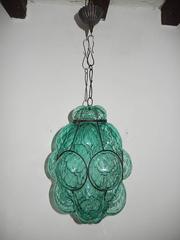 Mid-Century Venetian Seguso Mouth Blown Bubbles Lantern Chandelier
