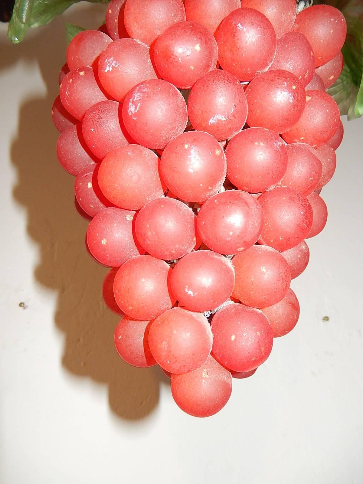 Italian Murano Red Grape Cluster Chandelier 1