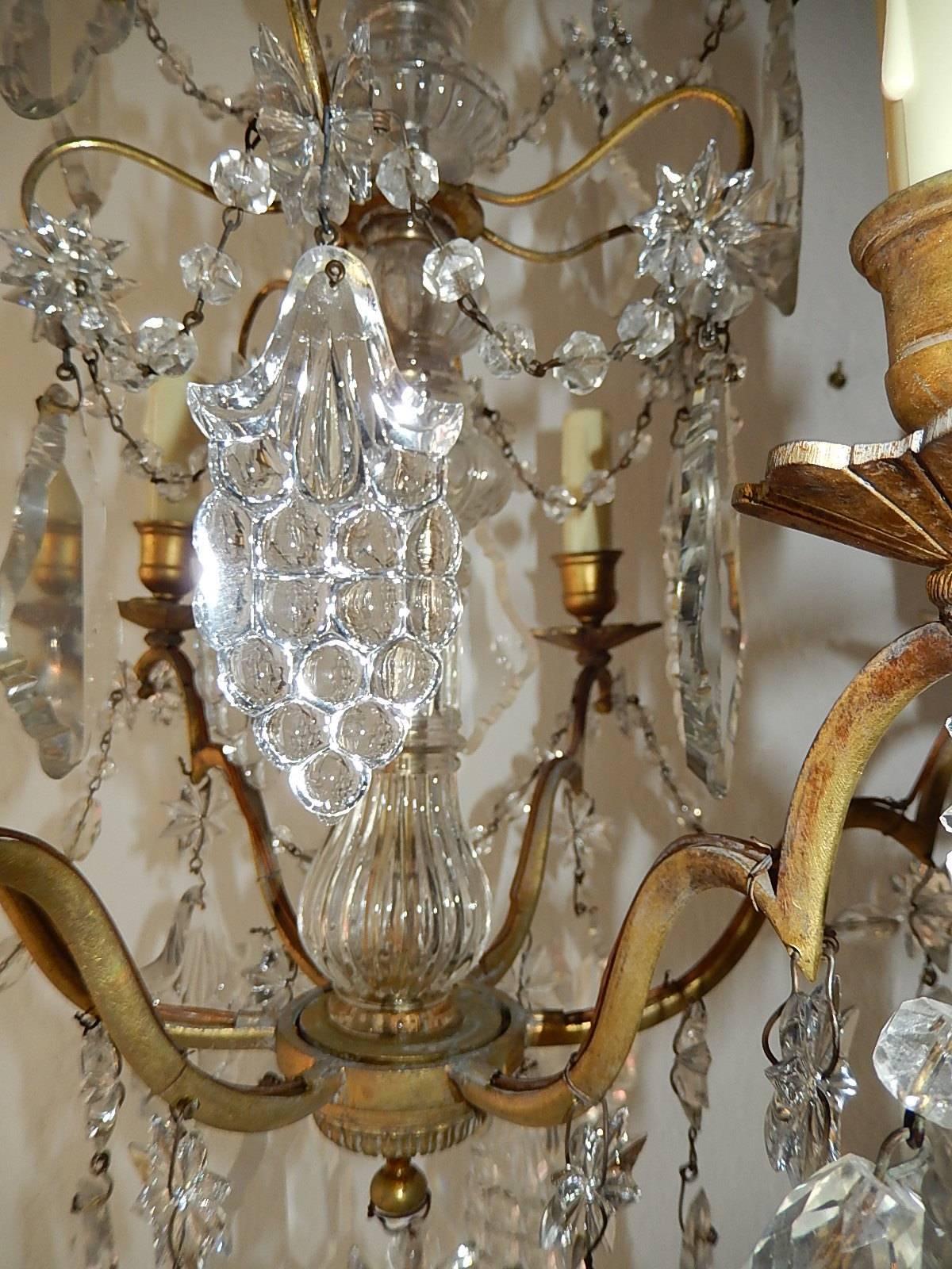 Louis XVI French Crystal Baccarat Style Grape Cluster Chandelier For Sale