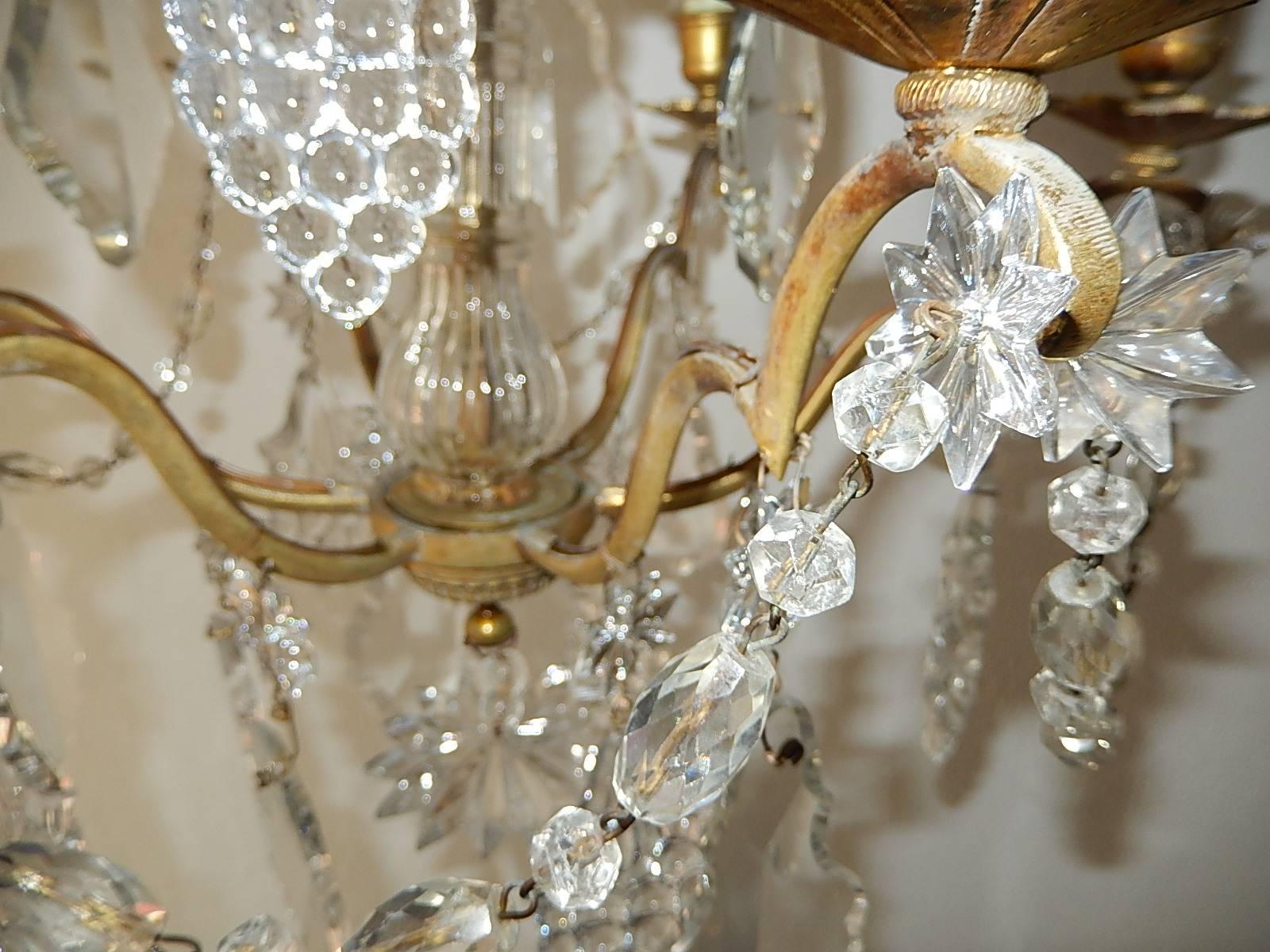 French Crystal Baccarat Style Grape Cluster Chandelier For Sale 1