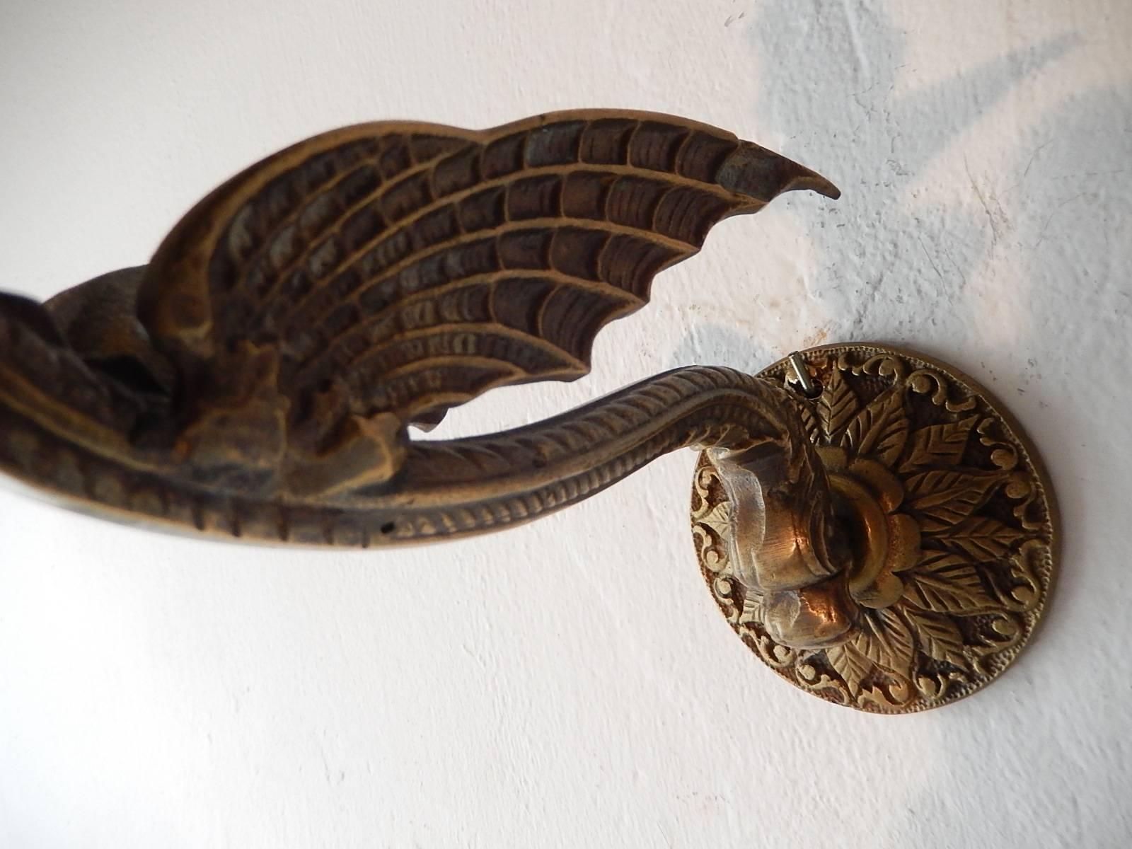 Four Cast Bronze Winged Dragon Italian Sconces 1