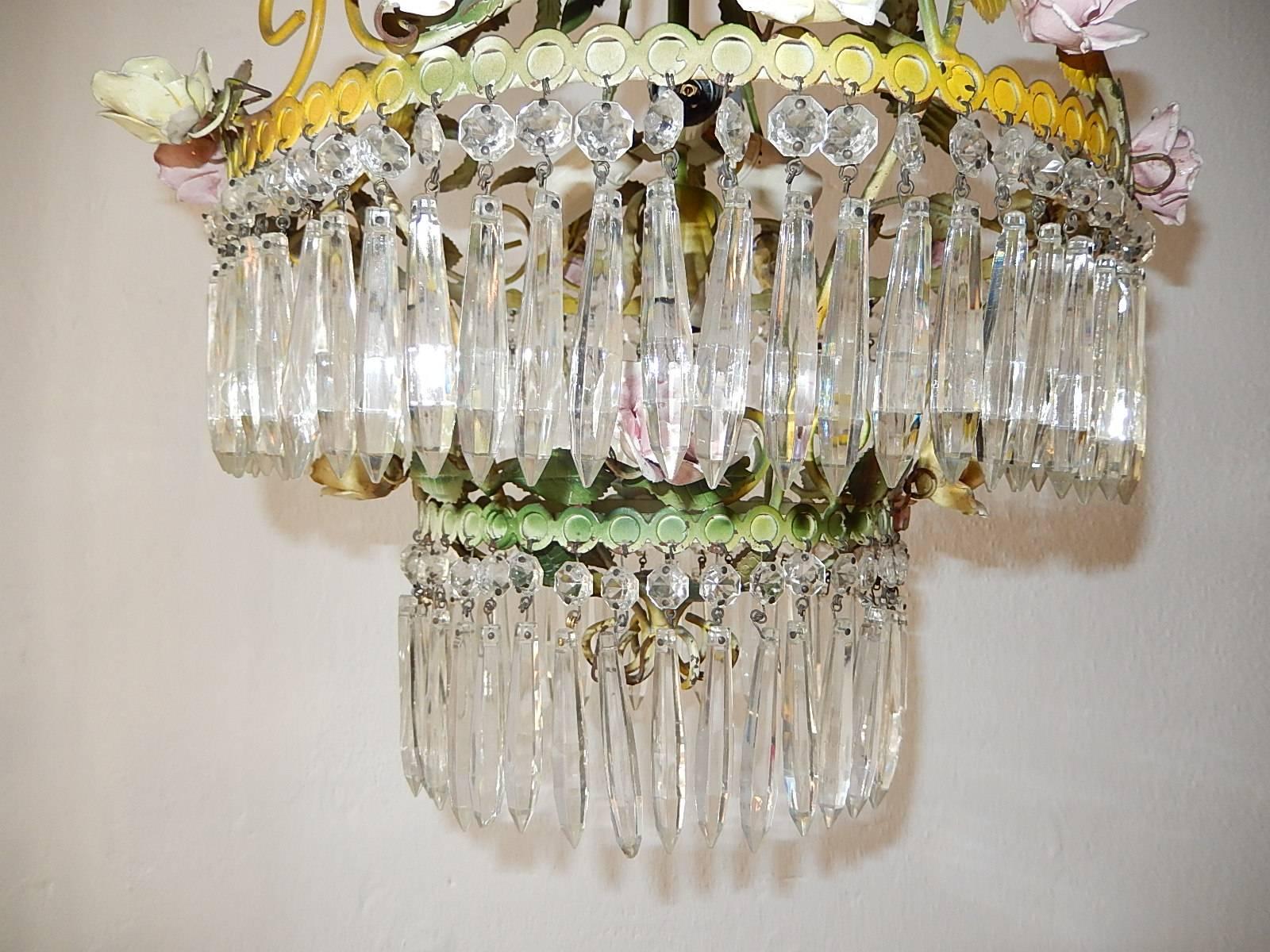 chandelier with porcelain roses