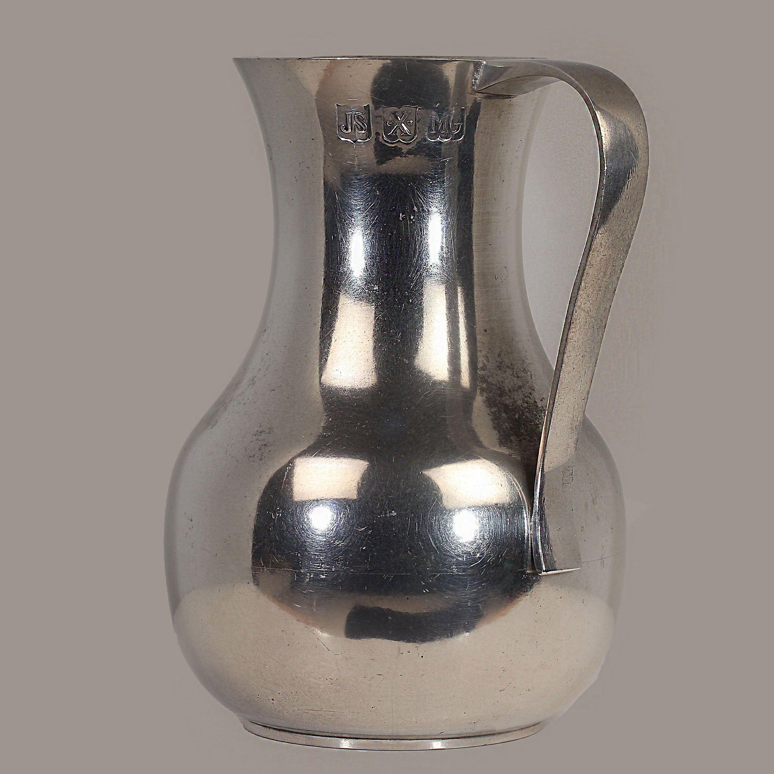 John Somers elegant 6 inch pewter pitcher