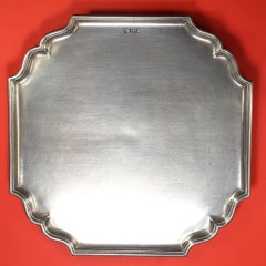 John Somers Pewter Footed Tray, 11.5 Inches Square
