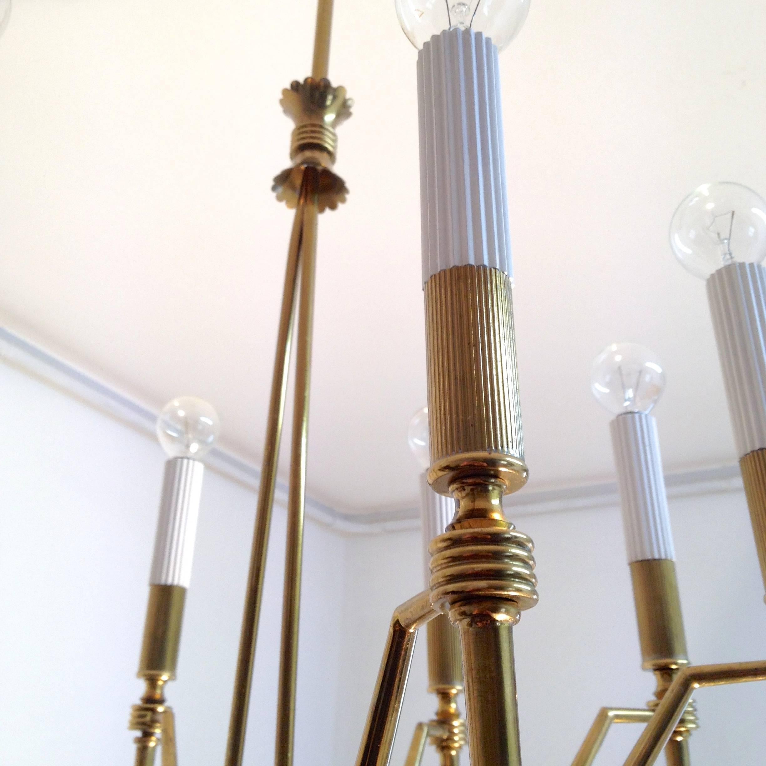 20th Century  Eight-Arm Chandelier by G.C.M.E. Italy, For Sale