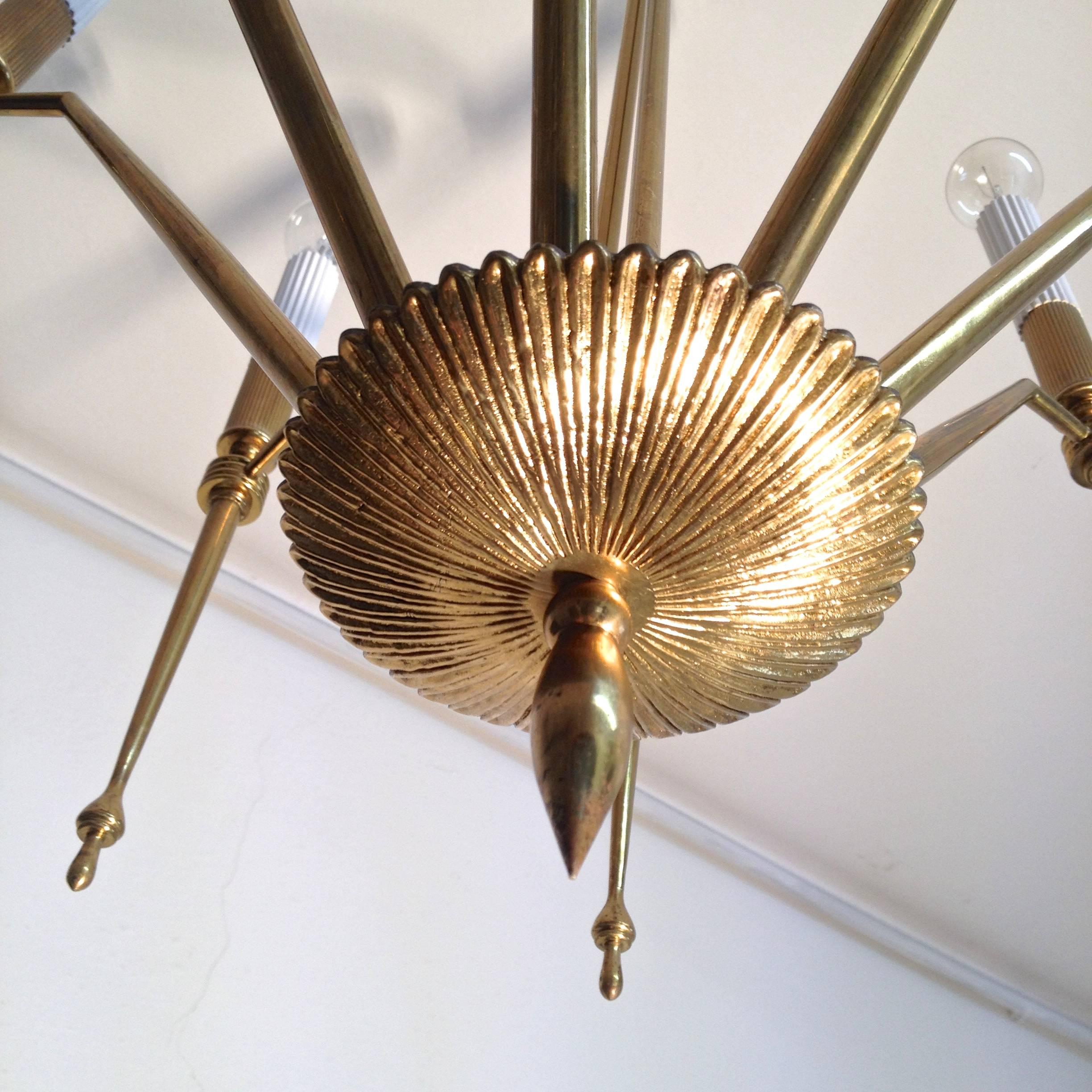  Eight-Arm Chandelier by G.C.M.E. Italy, In Good Condition For Sale In Hem, NL