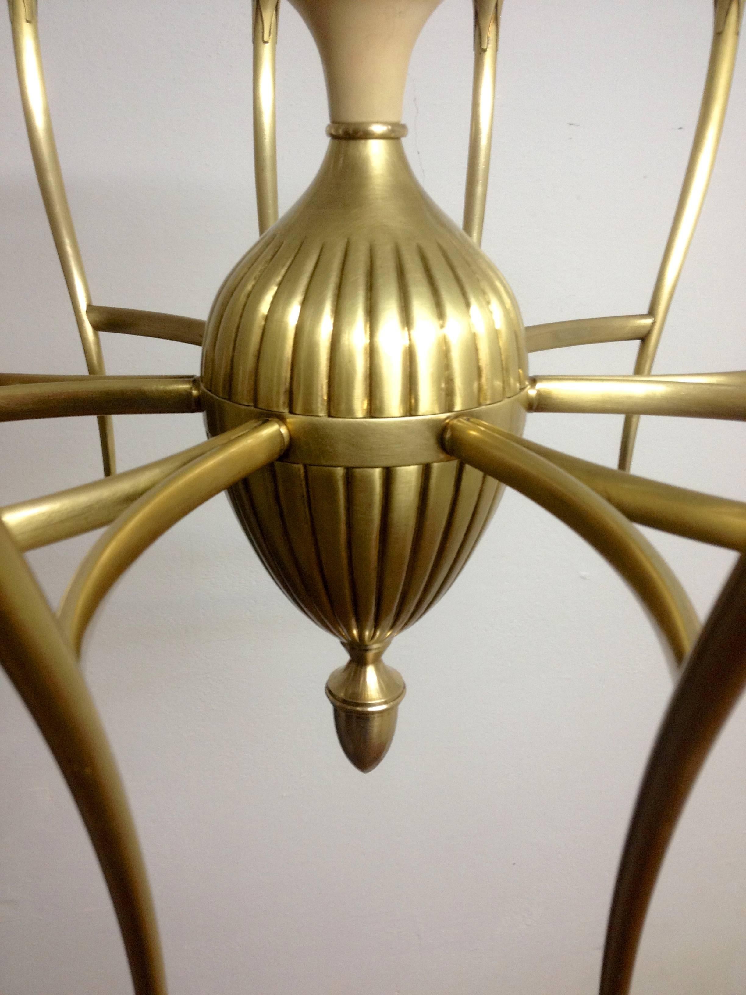 20th Century Brass 12 rm chandelier, Italy  For Sale