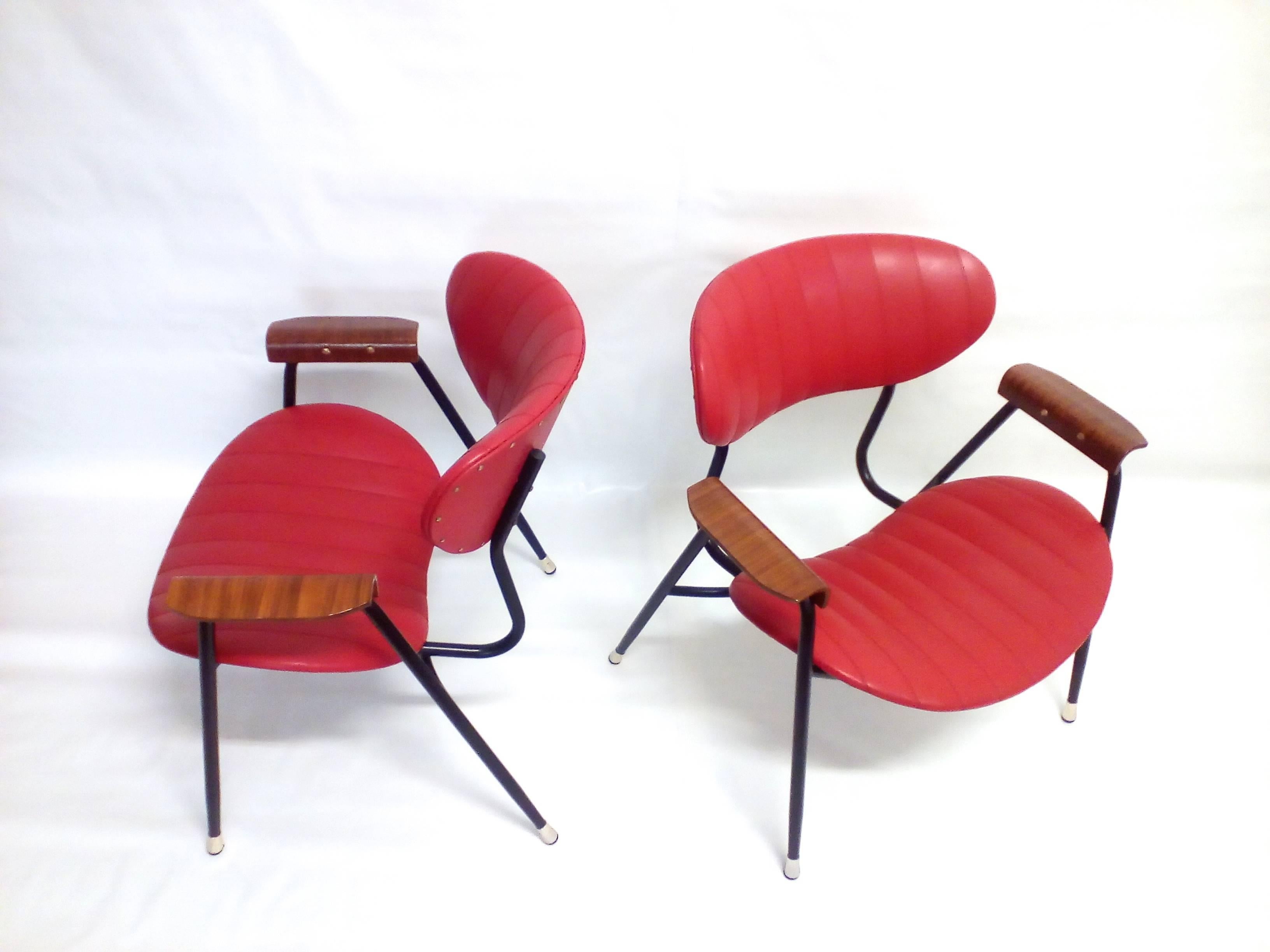 Painted Pair of Italian Armchairs For Sale