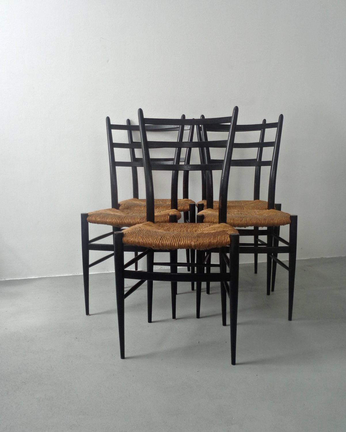Set of Five Spinetto Chiavari Chairs, 1950s, Italy at 1stdibs