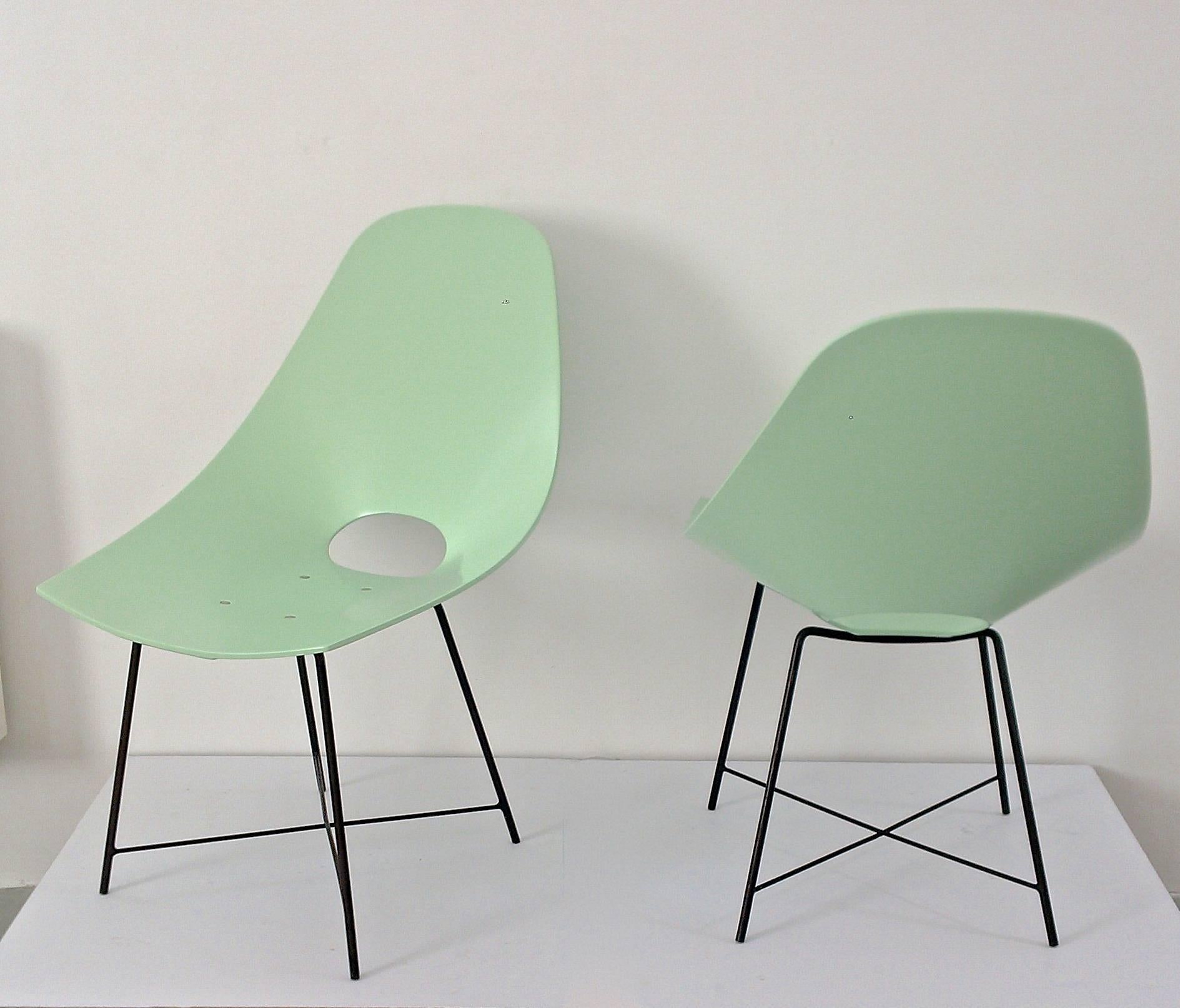20th Century  Pair of Mid Century Augusto Bozzi Shell Chairs For Sale