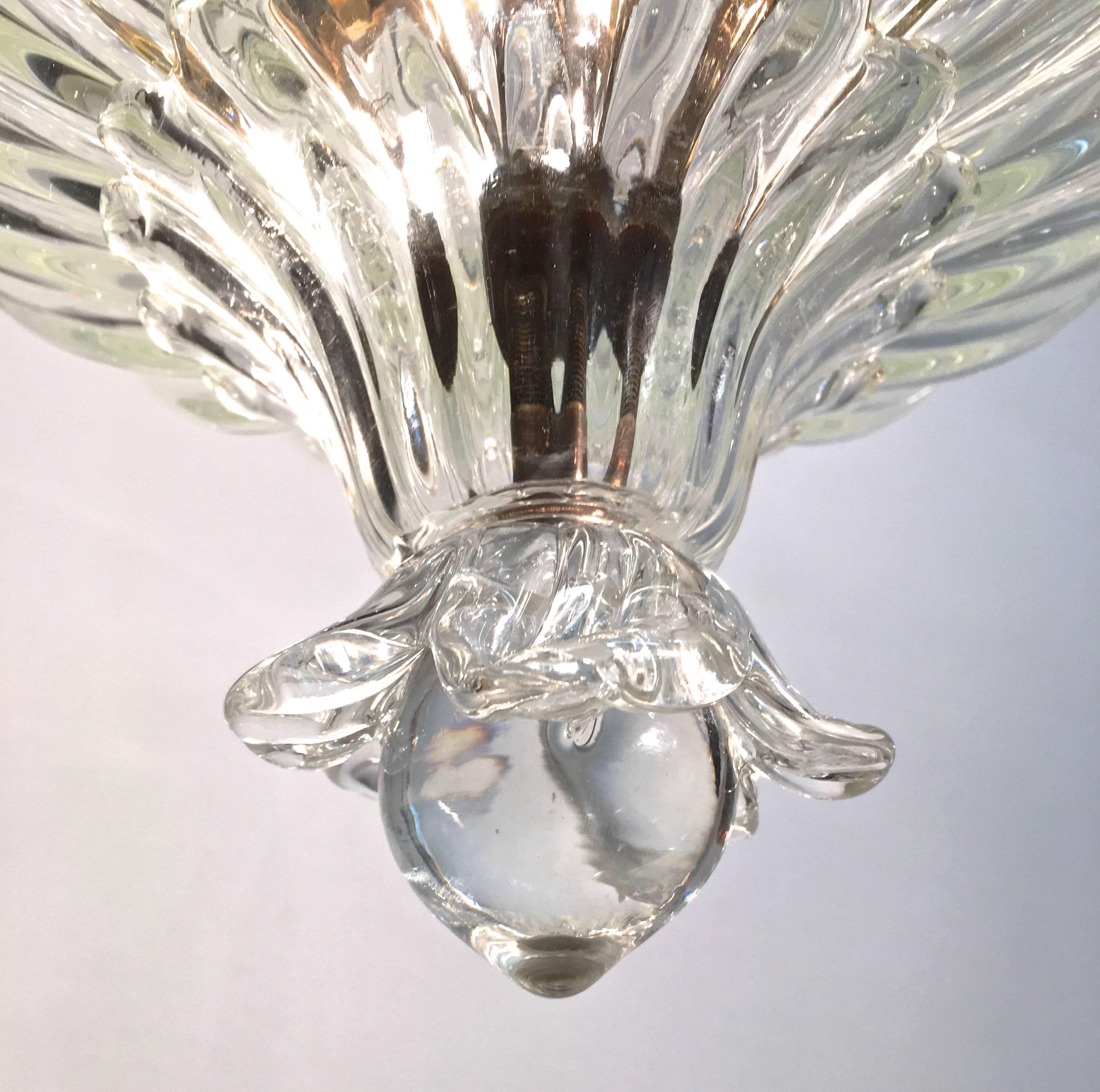 Large Murano Glass Pendant by Seguso, Italy, 1940s In Good Condition For Sale In Hem, NL