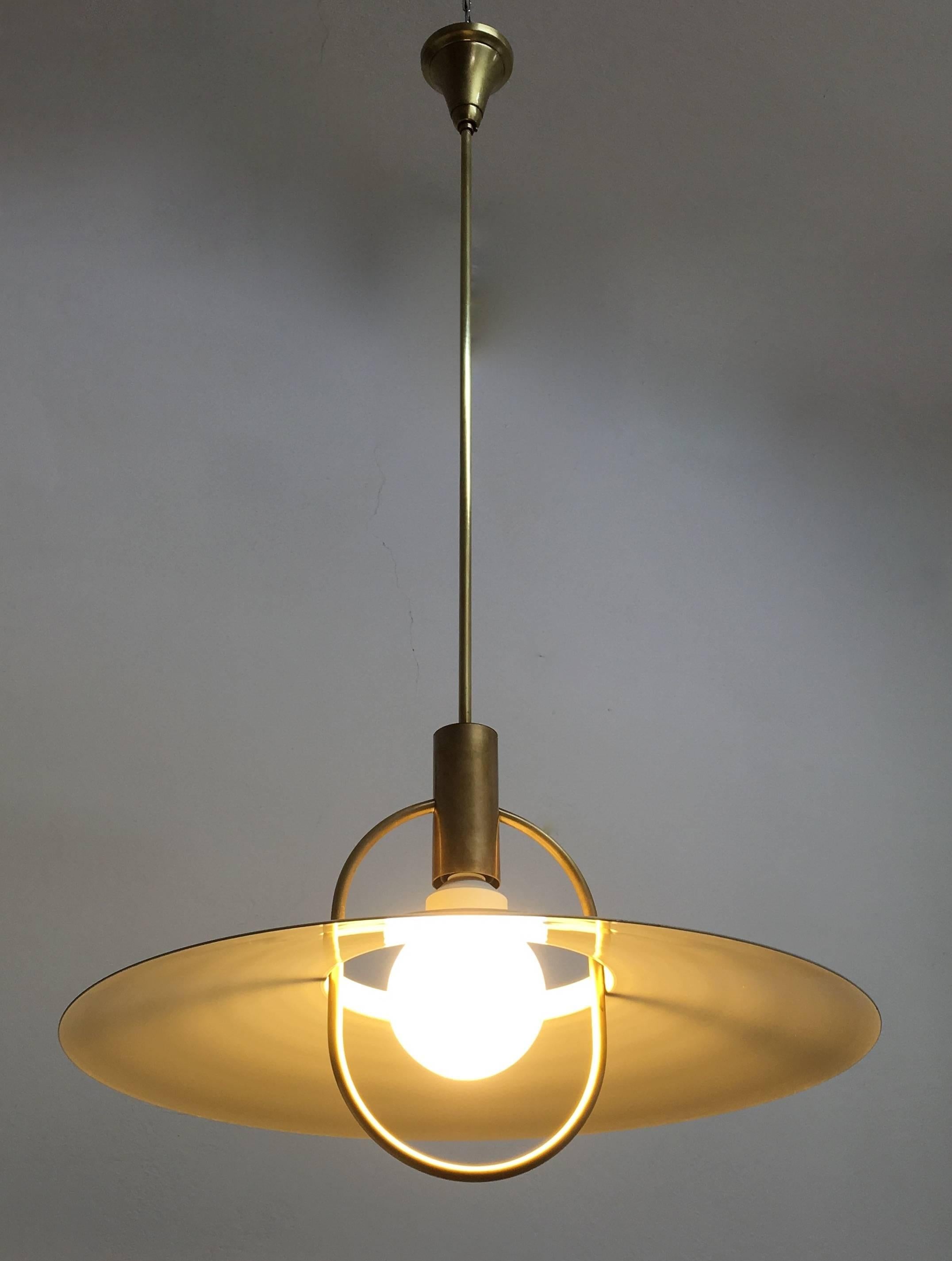 Lacquered Bruno Chiarini Saucer Pendant, Italy, 1960 For Sale